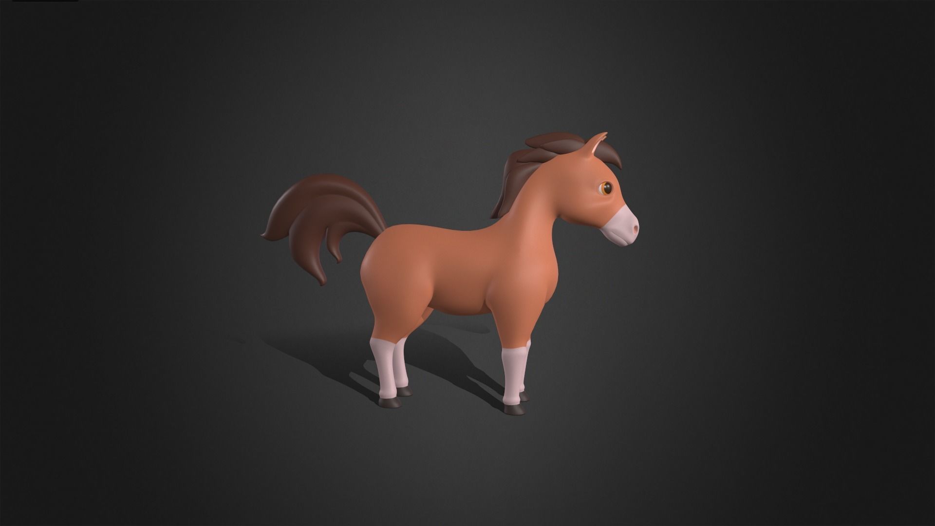 Asset - Cartoons - Animal - Horse Rigged 3D model_2