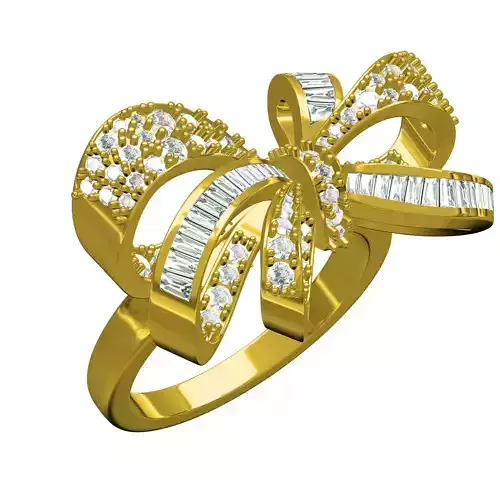 Antique Duette Style Knot Solitaire Ring