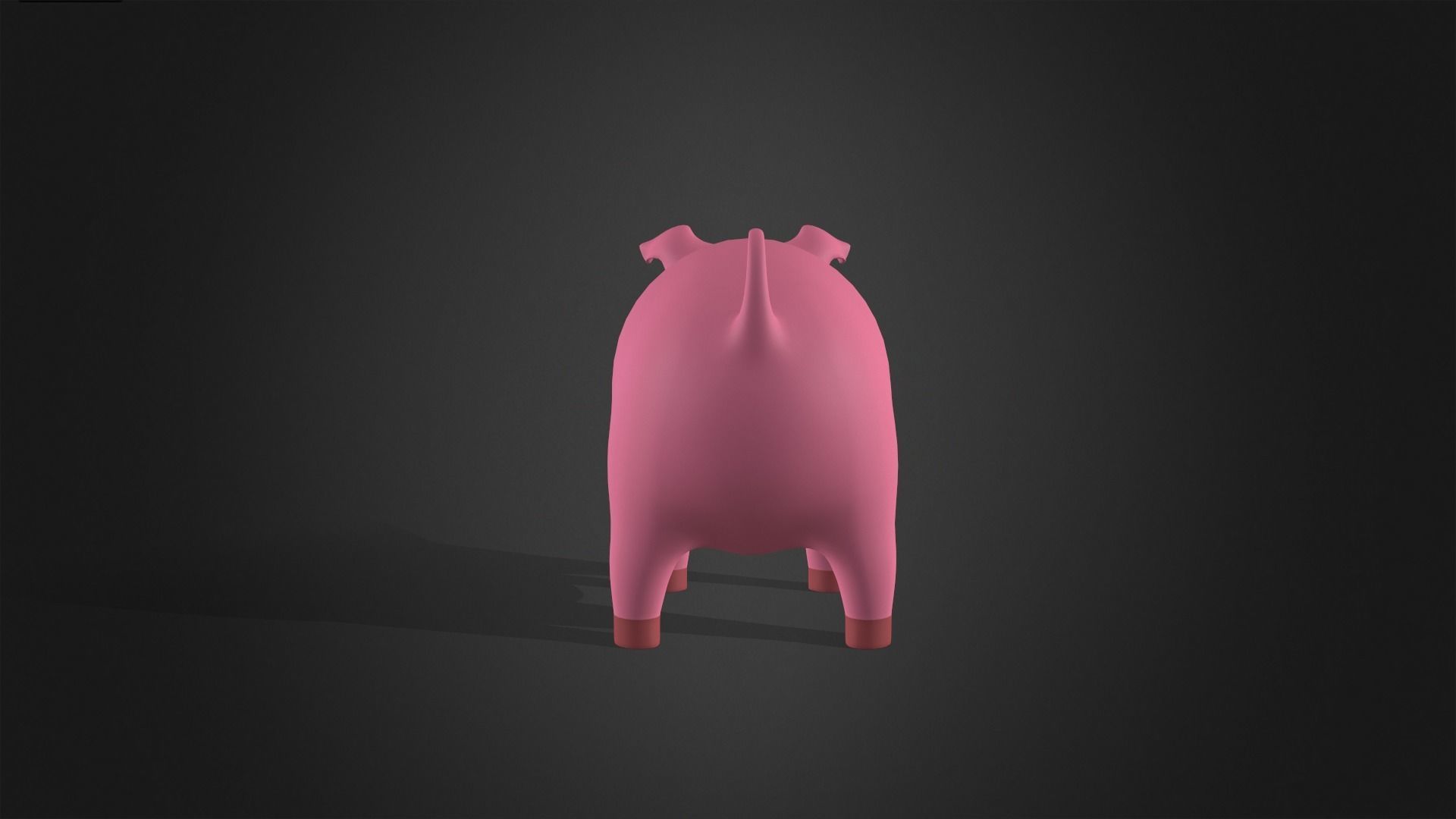 Asset - Cartoons - Animal - Pink Pig Rigged 3D model_8