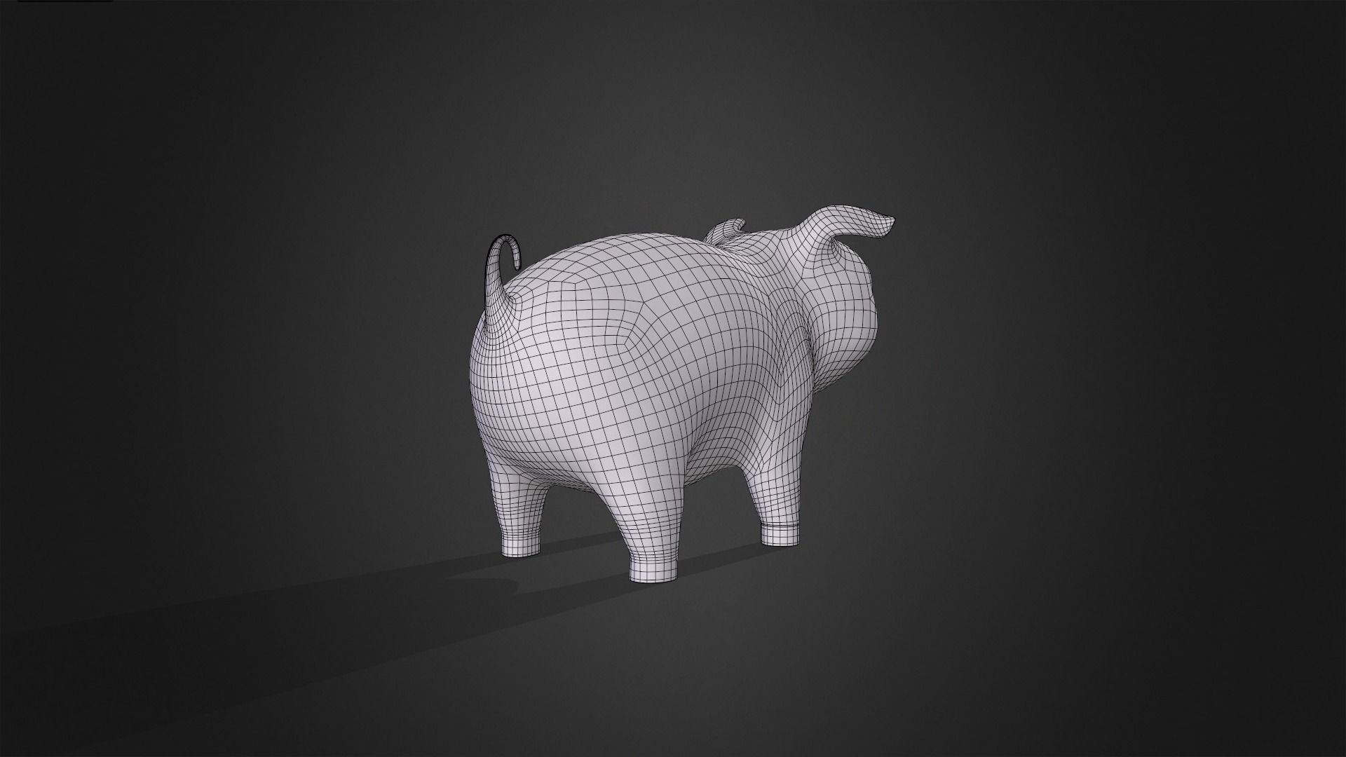 Asset - Cartoons - Animal - Pink Pig Rigged 3D model_7