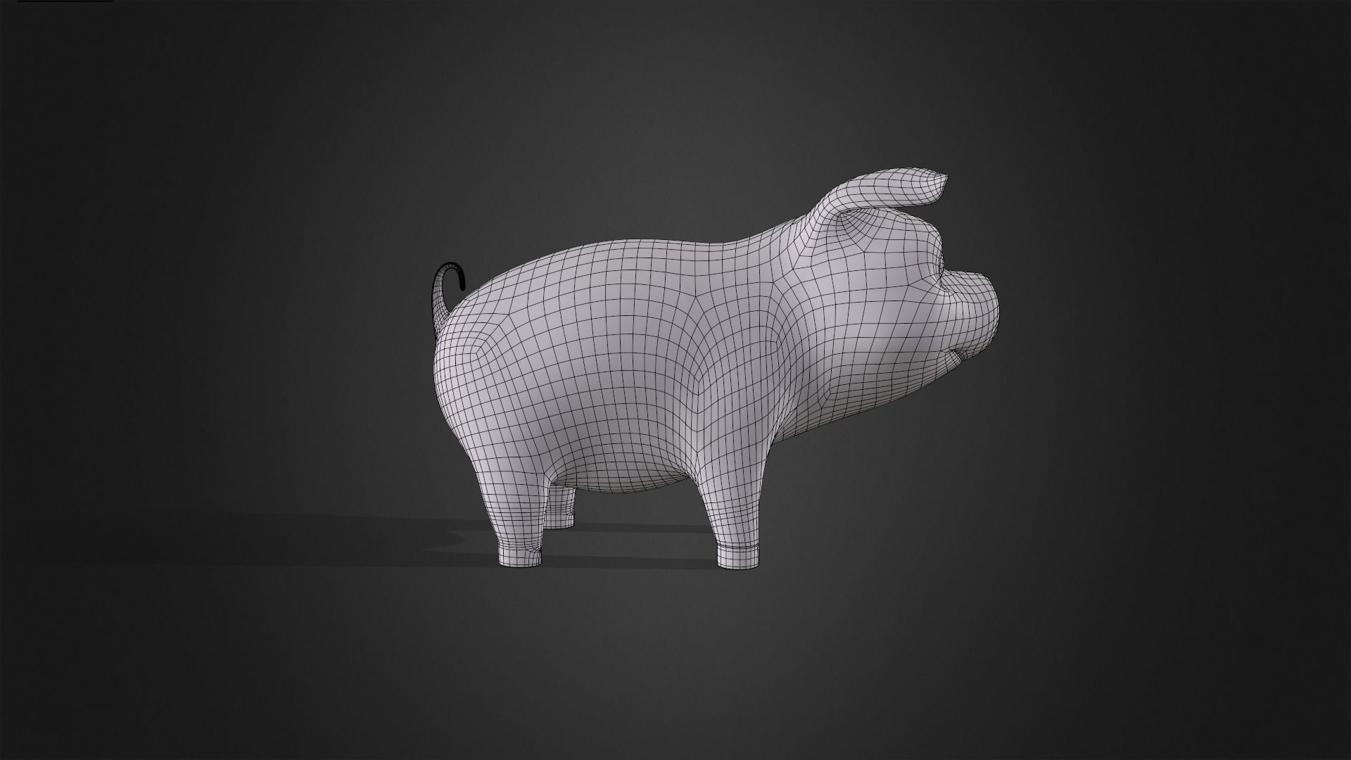Asset - Cartoons - Animal - Pink Pig Rigged 3D model_17