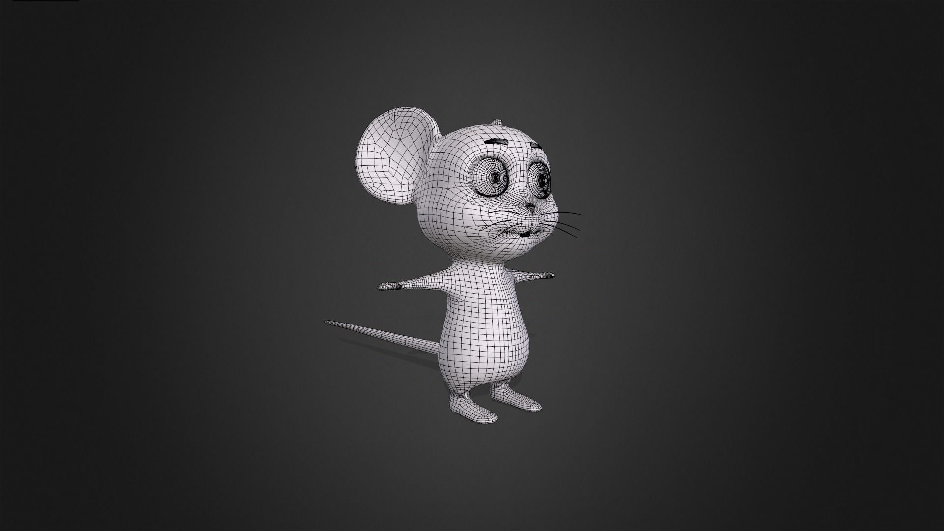 Asset - Cartoons - Animal - Little Mouse Rigged 3D model_5