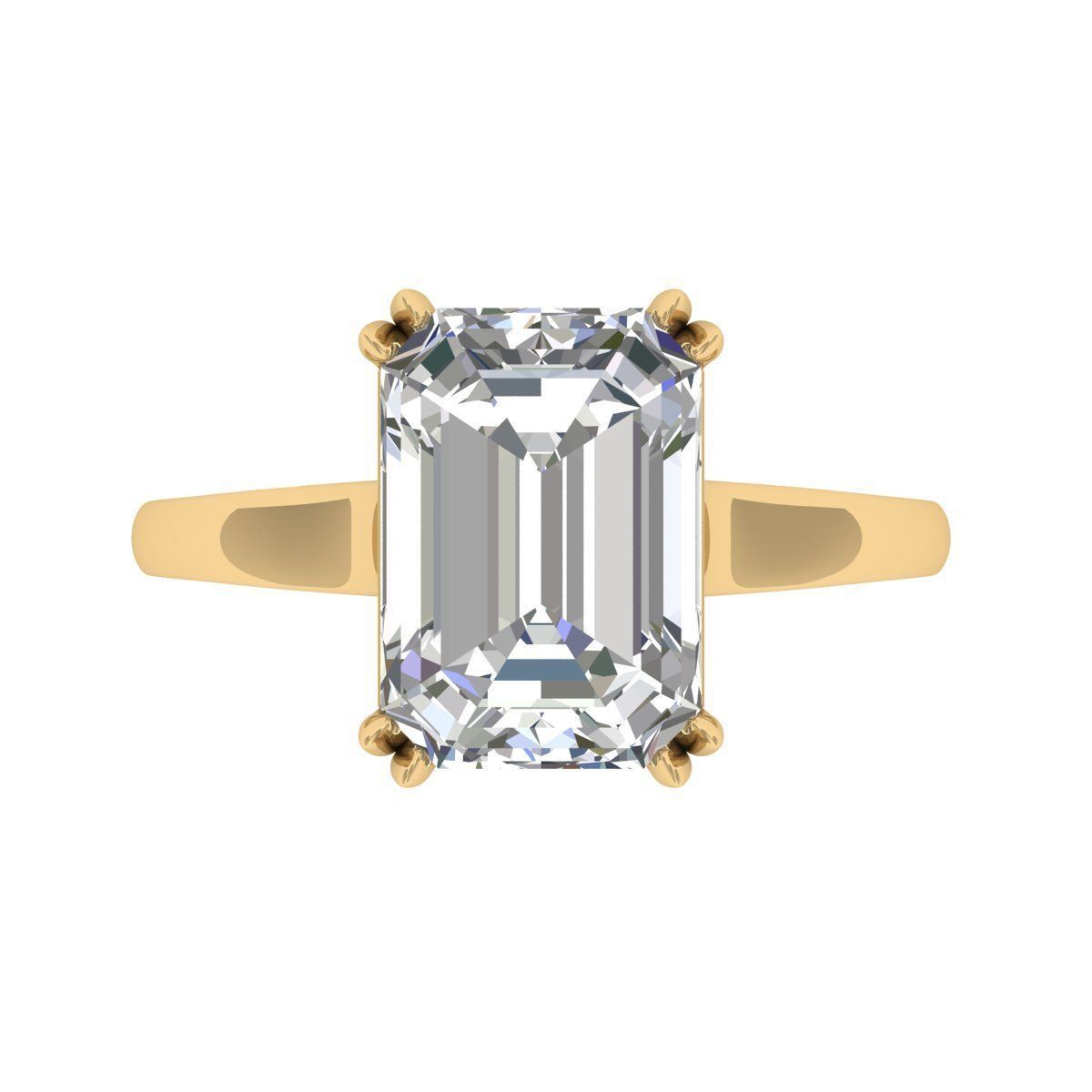 Emerald Soliter Ring 3D print model_3