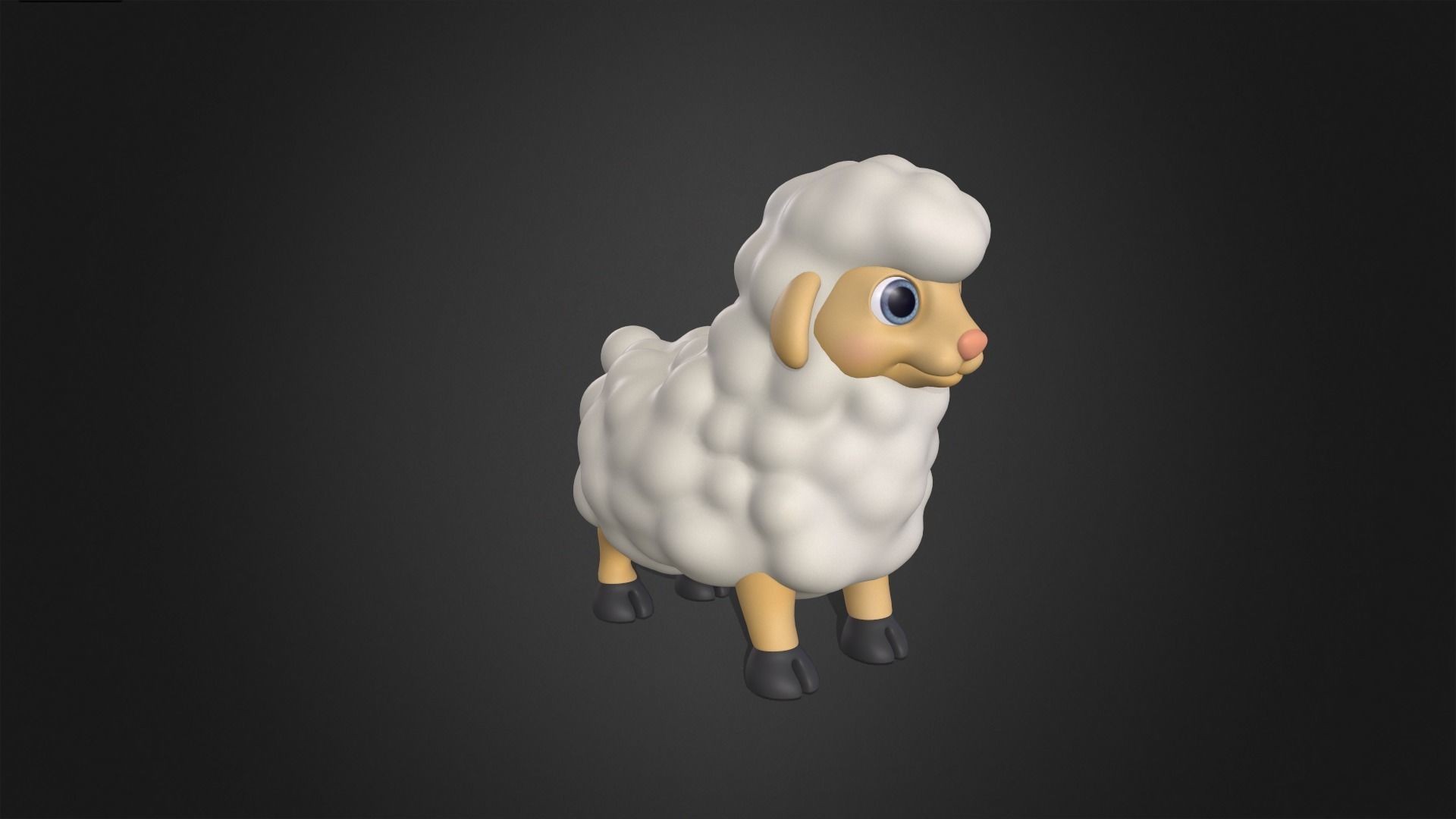 Asset - Cartoons - Animal - Sheep Rigged 3D model_4