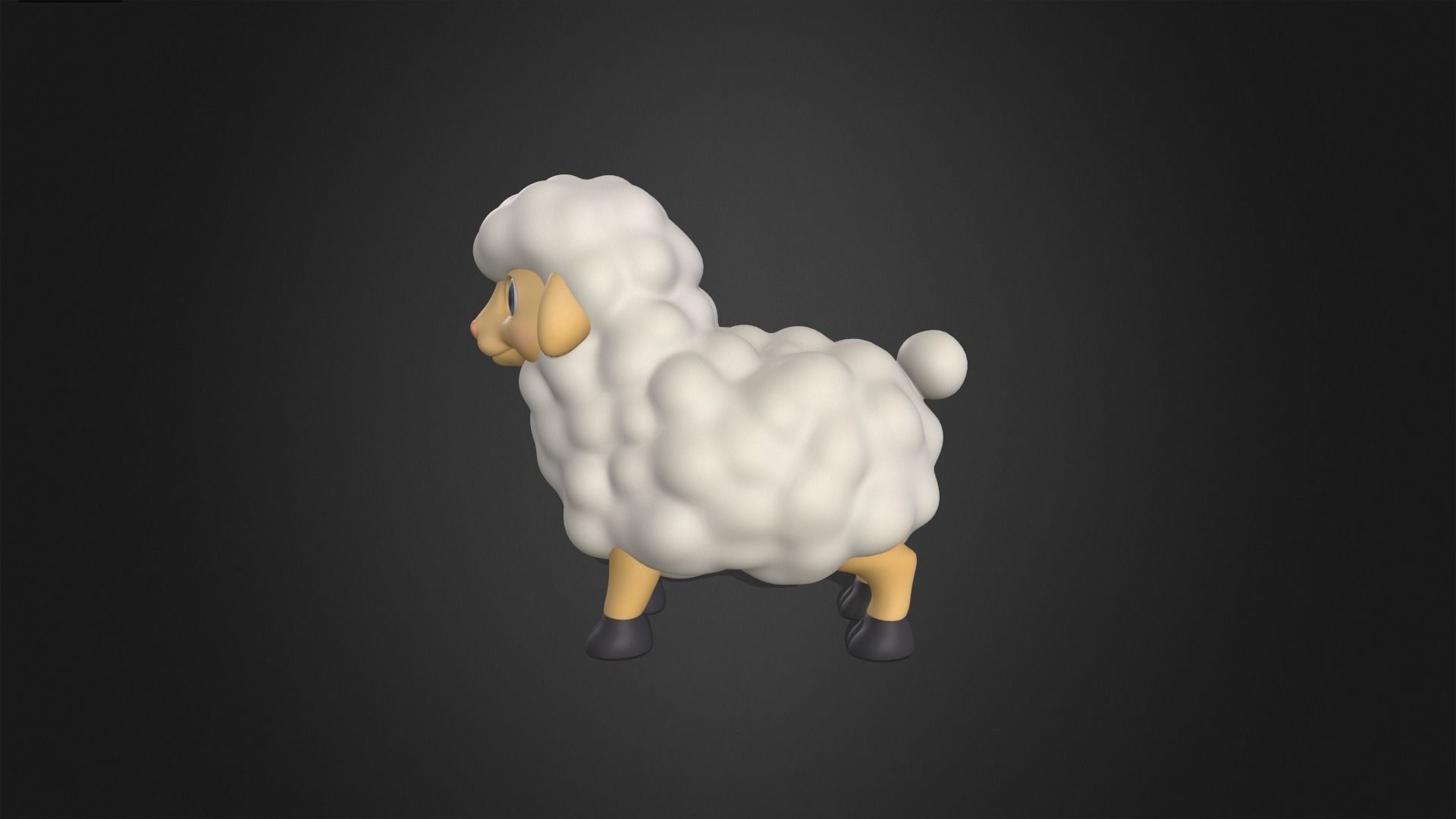 Asset - Cartoons - Animal - Sheep Rigged 3D model_14