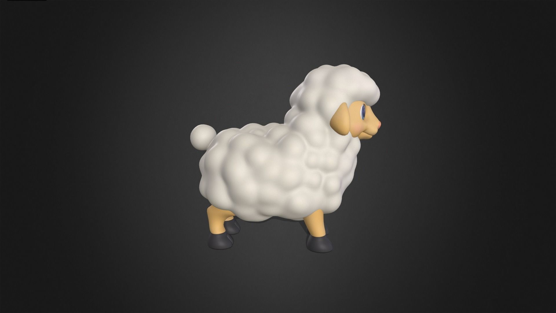 Asset - Cartoons - Animal - Sheep Rigged 3D model_6