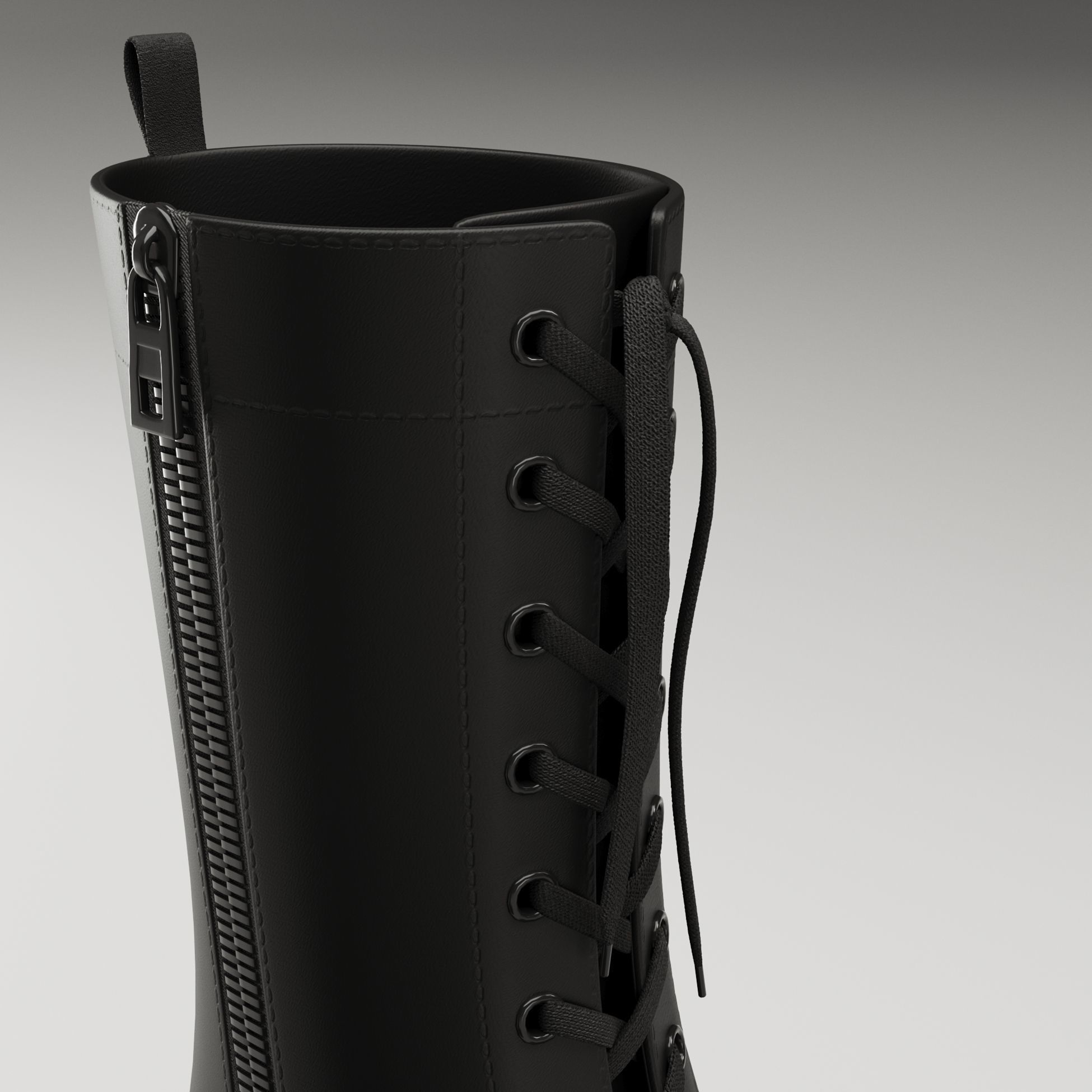ASOS Design mate battle boots on high platform Low-poly 3D model_3