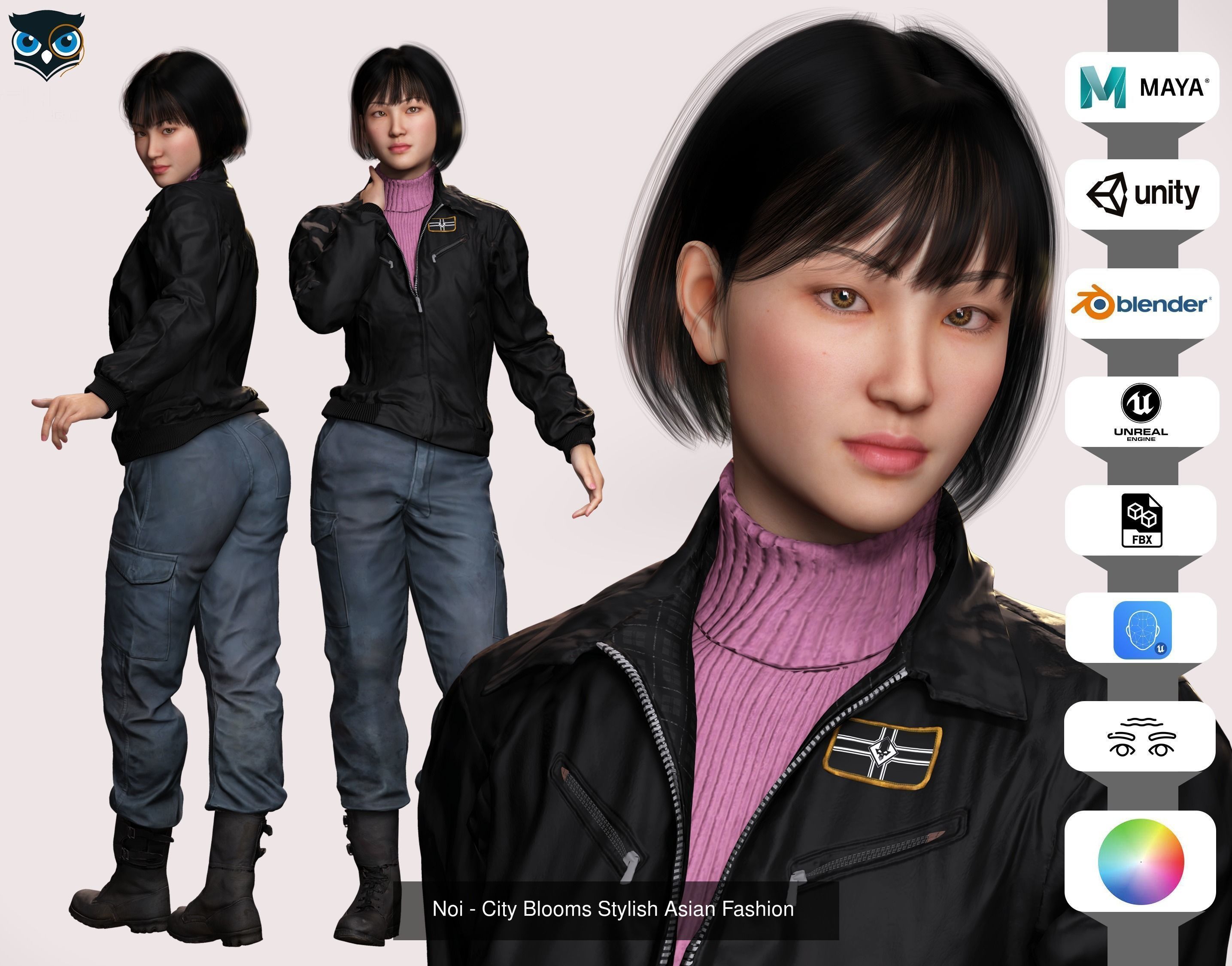 Asian Woman 3D Model Collection_4