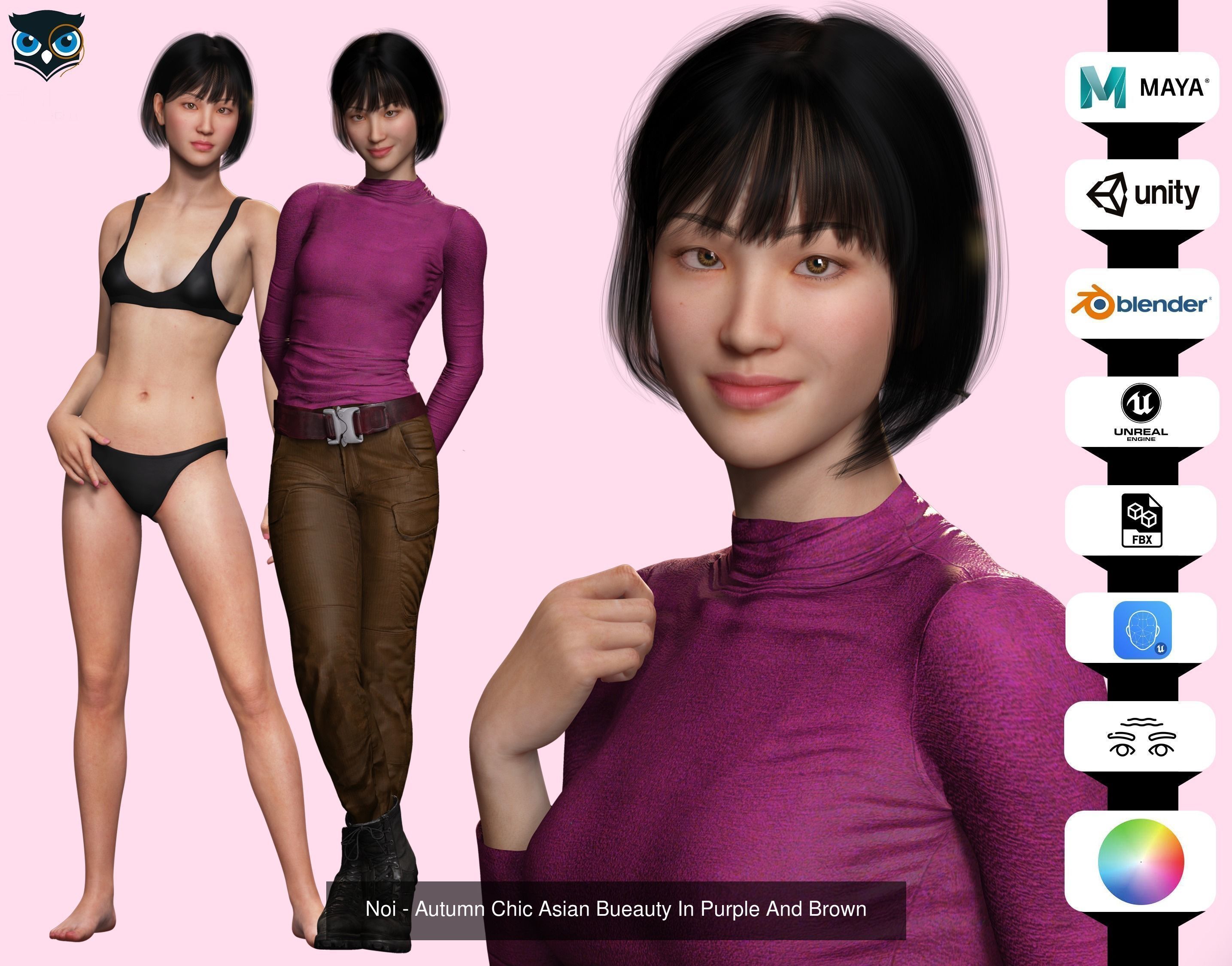 Asian Woman 3D Model Collection_7
