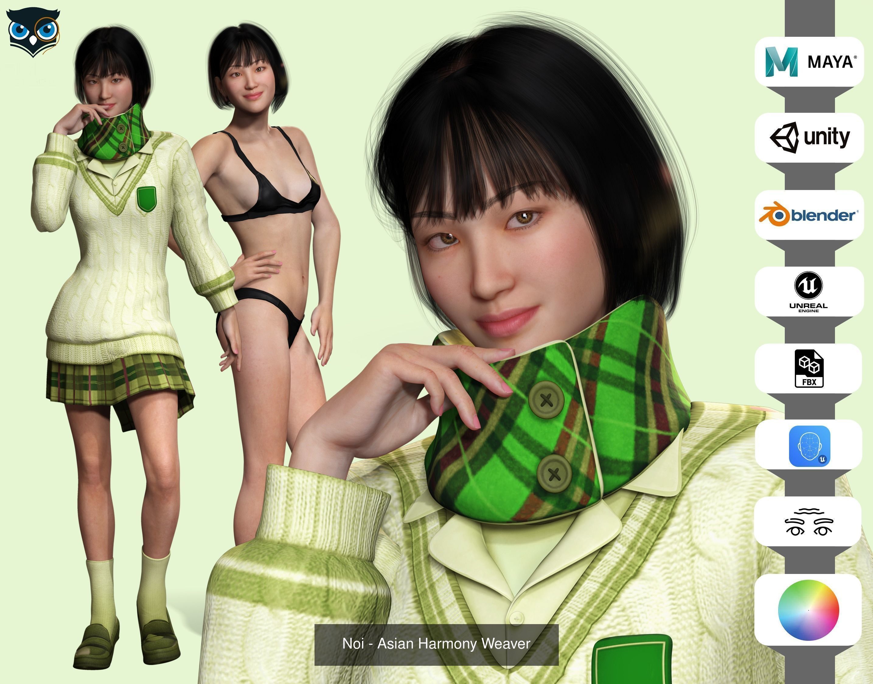 Asian Woman 3D Model Collection_5