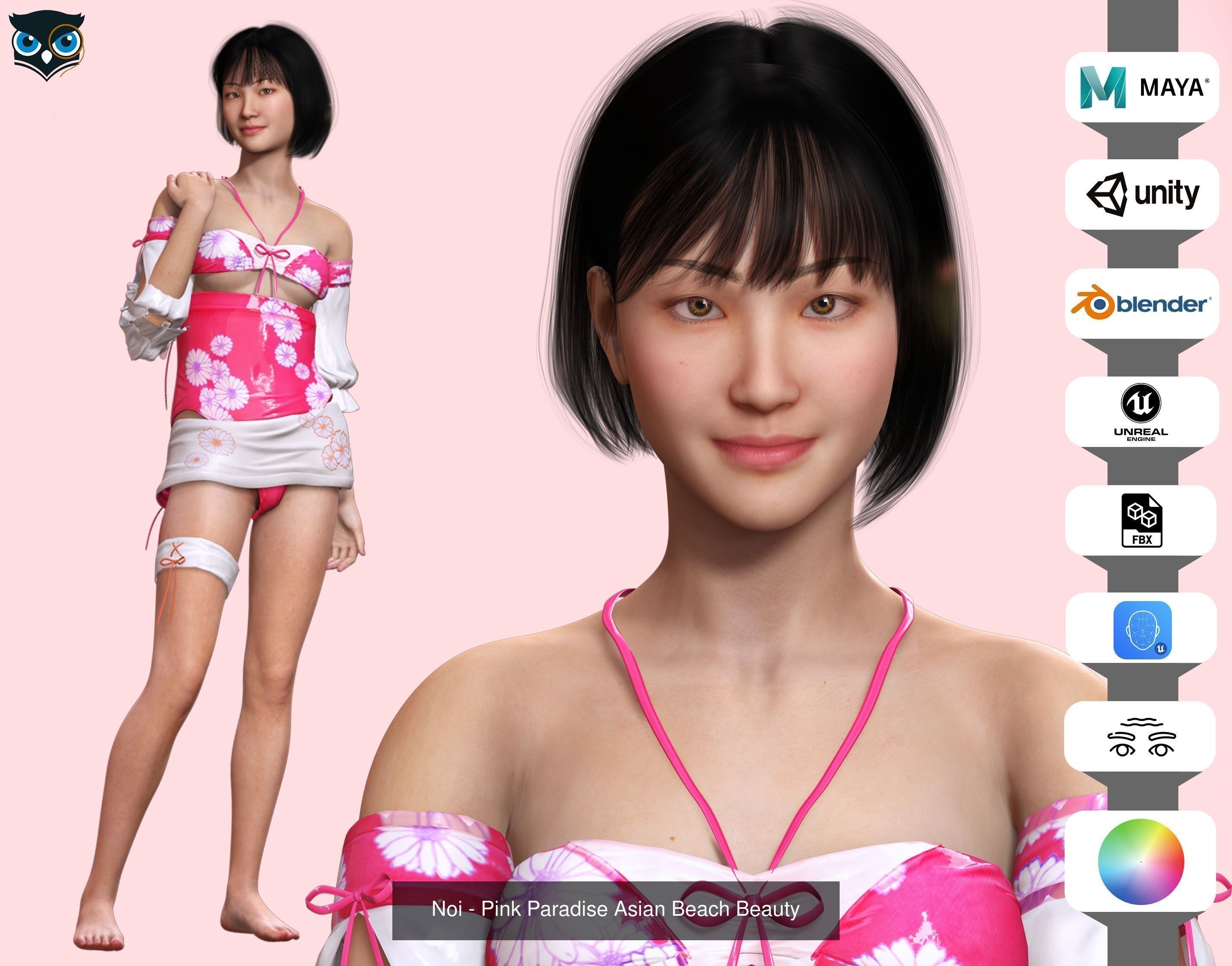 Asian Woman 3D Model Collection_3