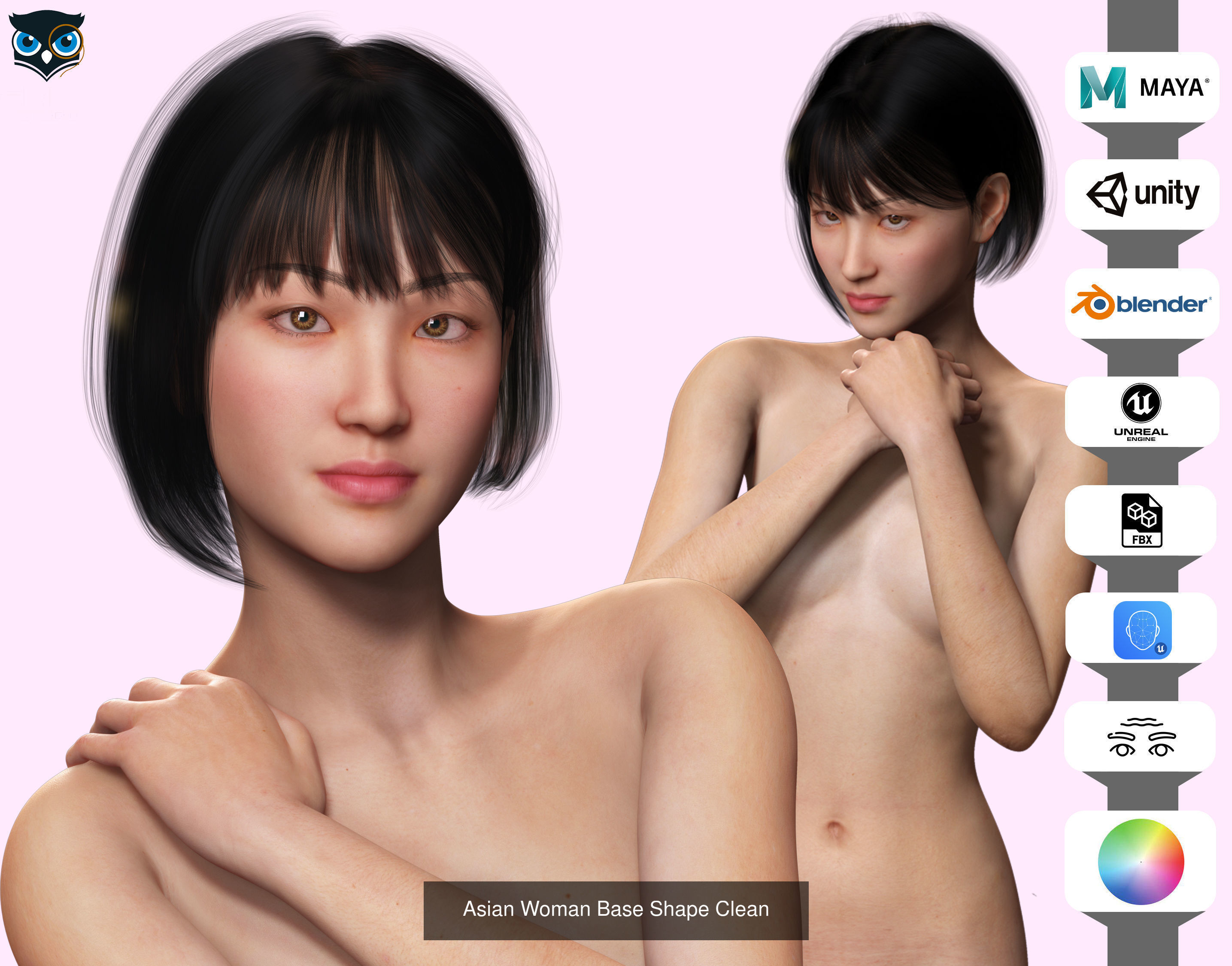 Asian Woman 3D Model Collection_2
