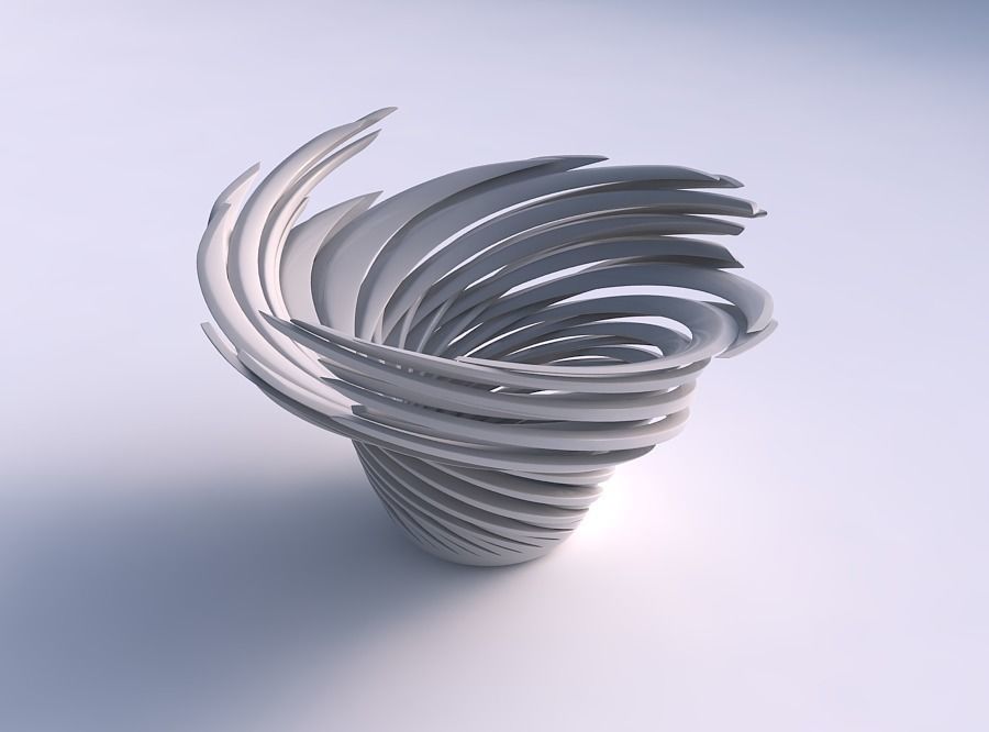Bowl wide top with twisted sharp muscle structure very twiste... 3D print model_0