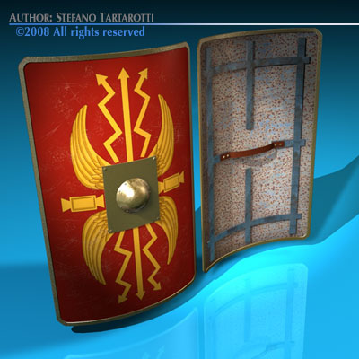 Roman shield 3D model_1