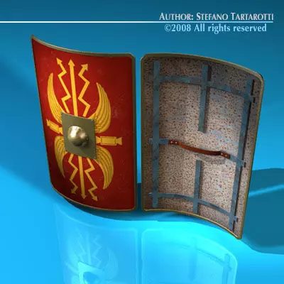 Roman shield 3D model_0