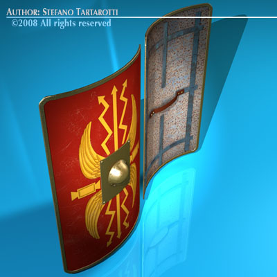 Roman shield 3D model_2