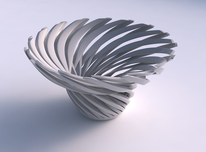 Bowl wide top with twisted sharp muscle structure twisted