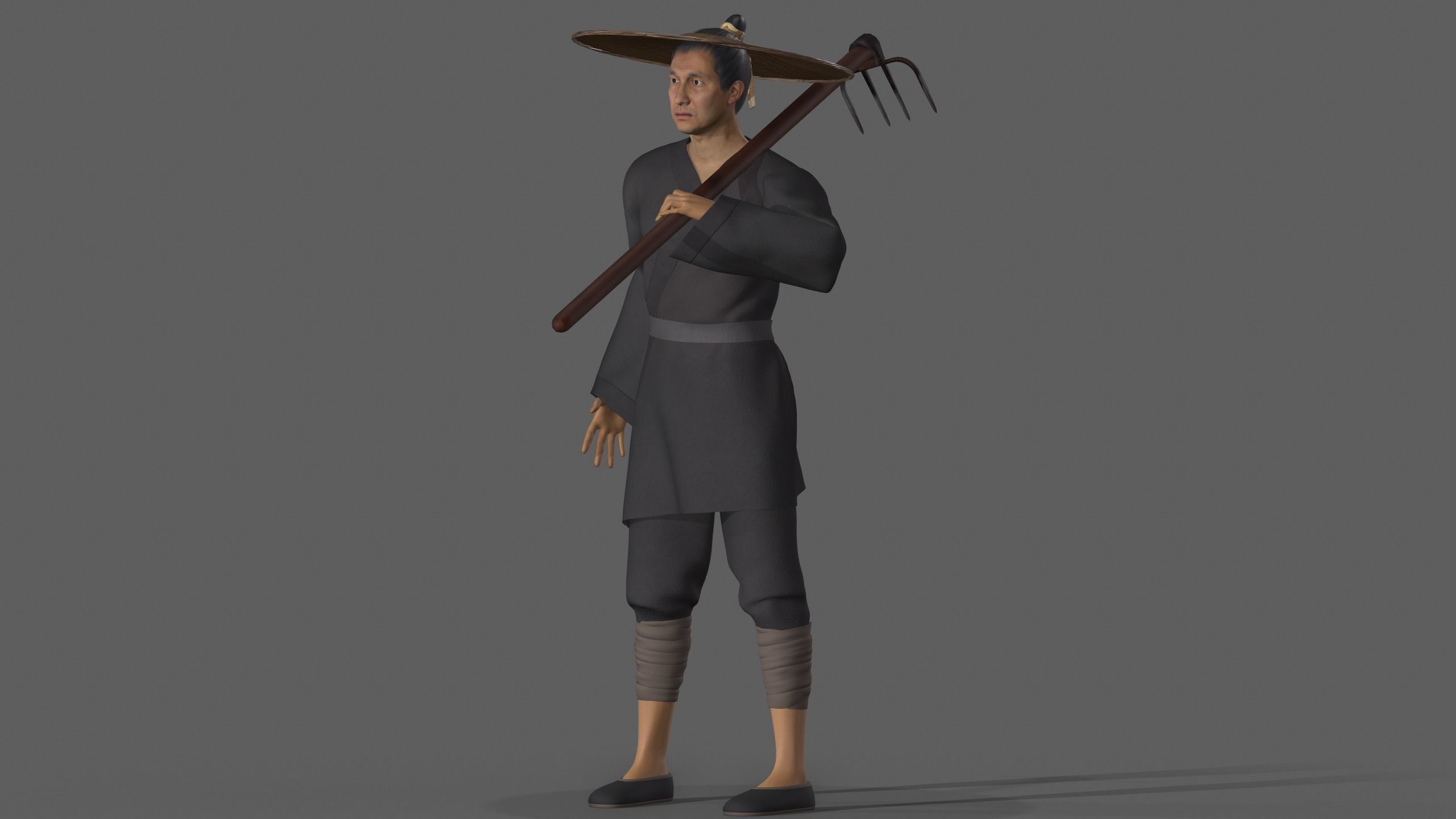 farmer avatar Low-poly 3D model_1