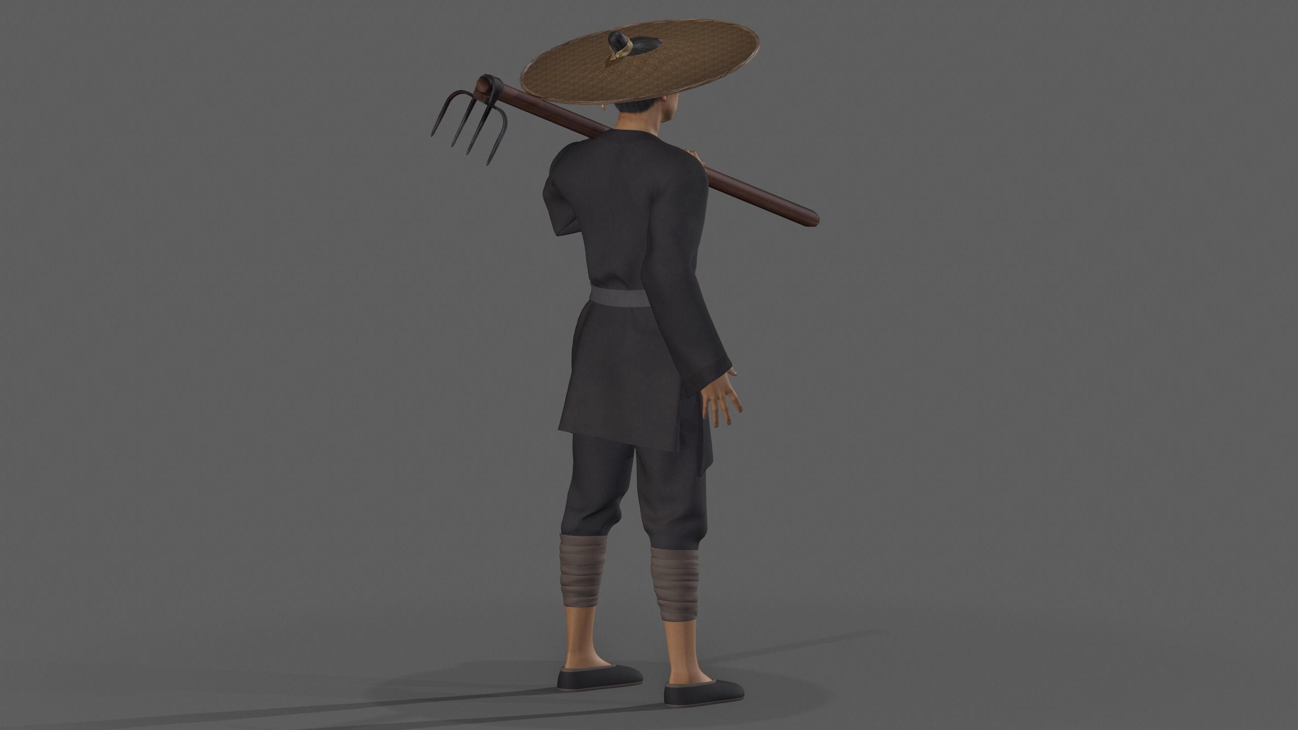 farmer avatar Low-poly 3D model_2