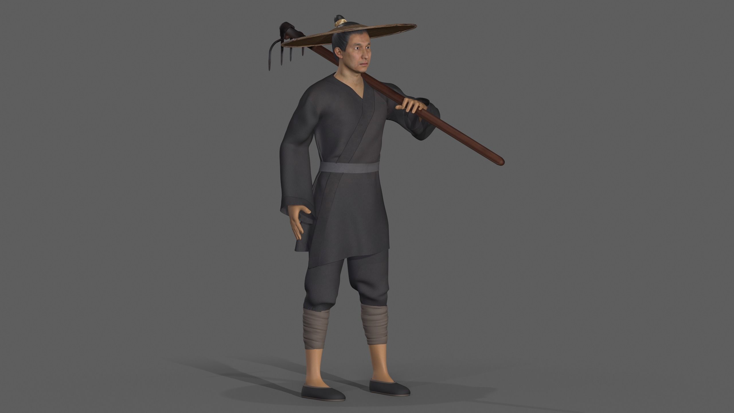 farmer avatar Low-poly 3D model_4