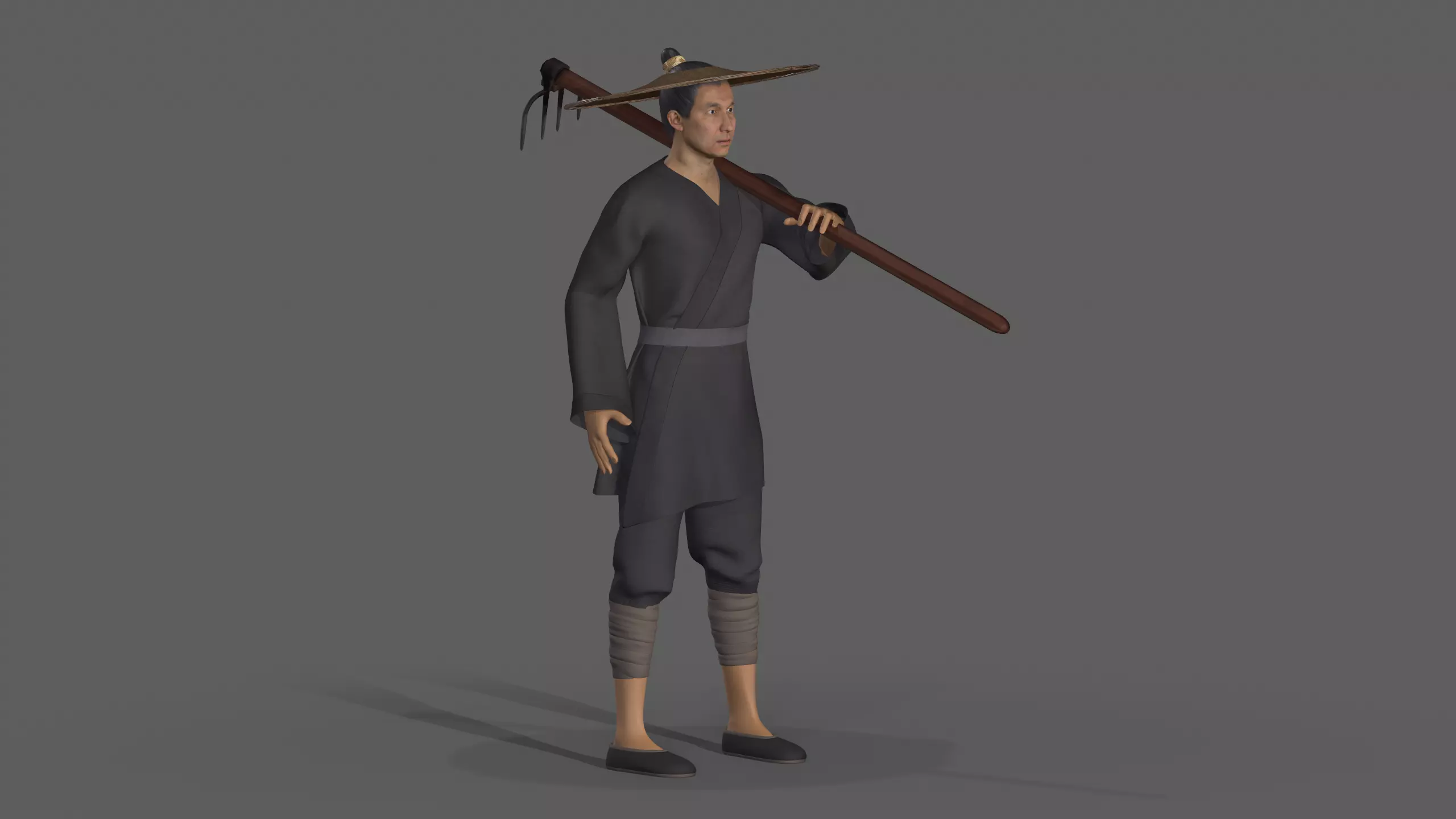 farmer avatar Low-poly 3D model_0