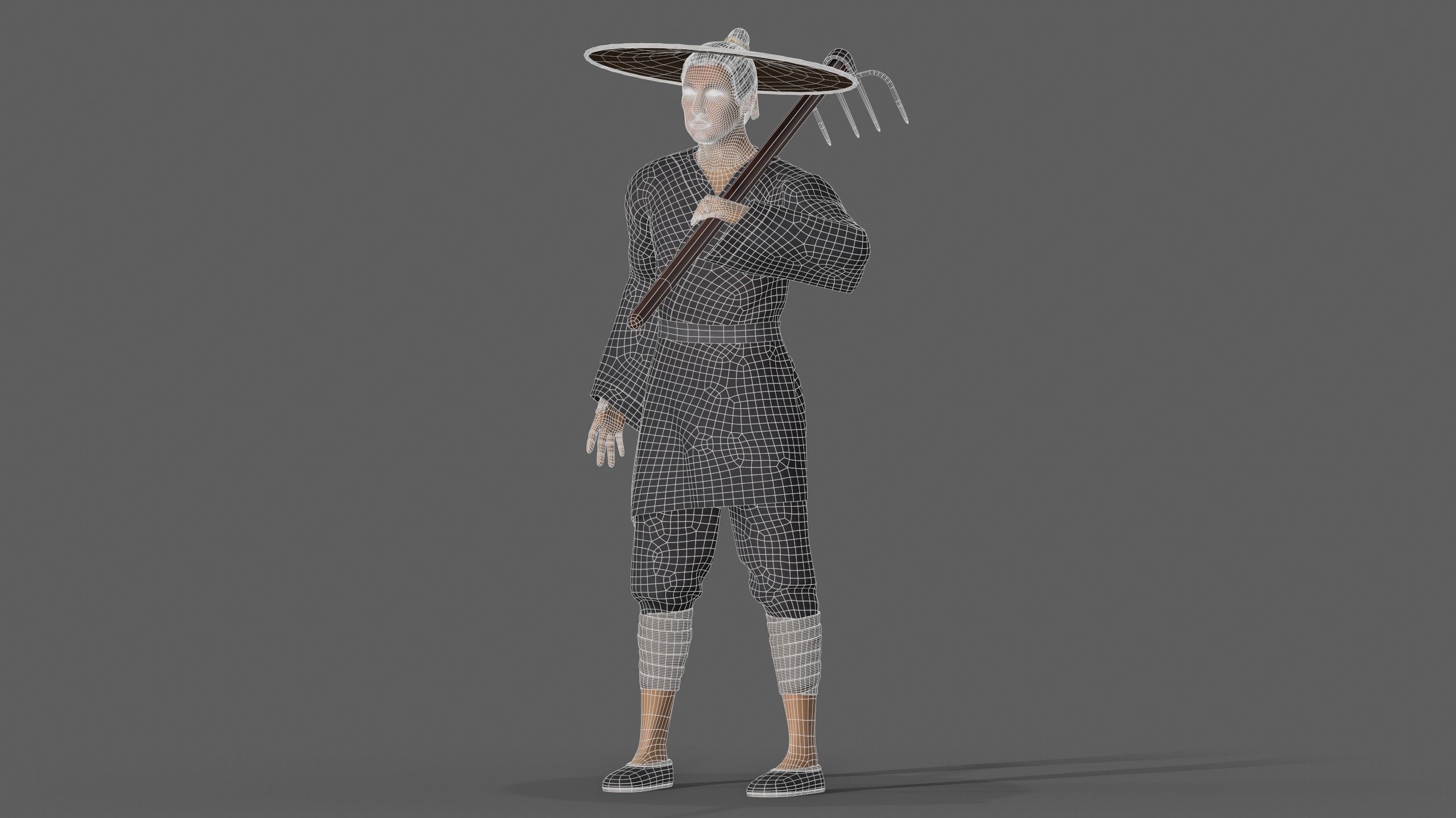 farmer avatar Low-poly 3D model_14