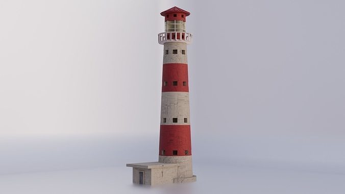 Lighthouse 3D Model - Blender Cycles Render Low-poly 3D model