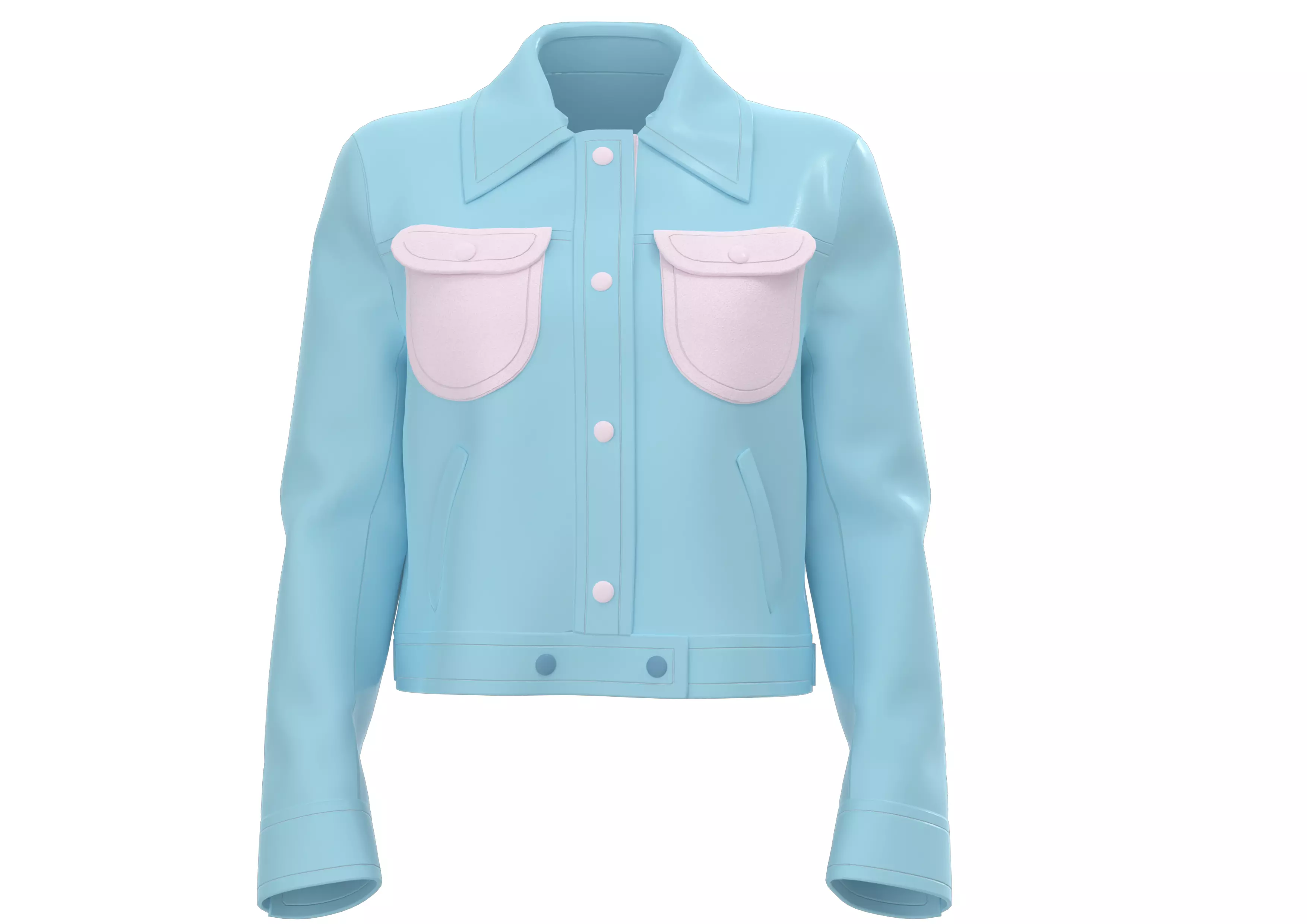 Pink Short Leather Jacket Free low-poly 3D model