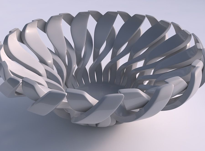 Bowl wide top with twisted sharp muscle structure squeezed