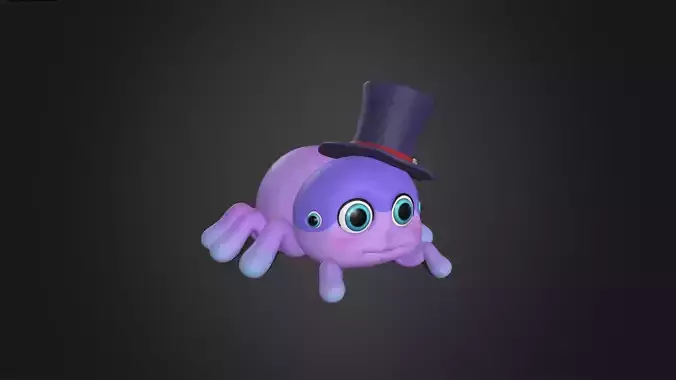 Asset - Cartoons - Animal - Cute Spider Rigged 3D model