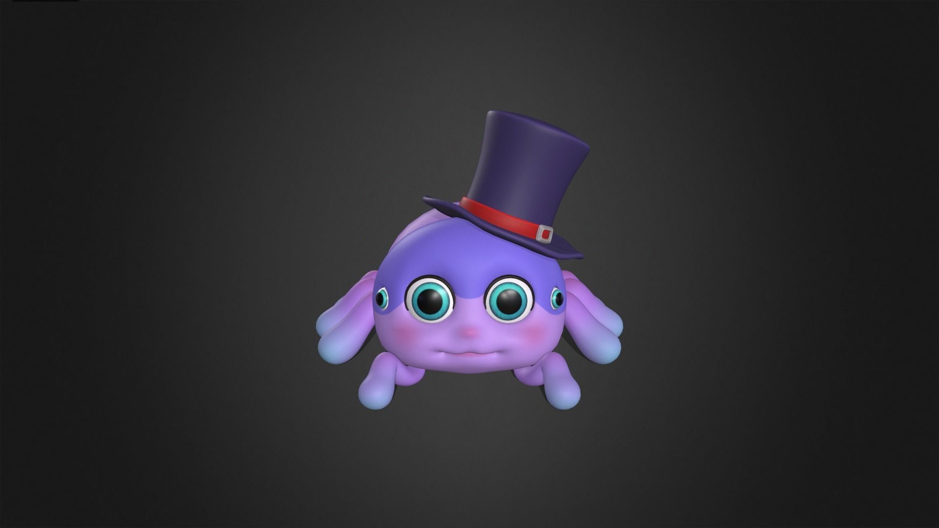 Asset - Cartoons - Animal - Cute Spider Rigged 3D model_2