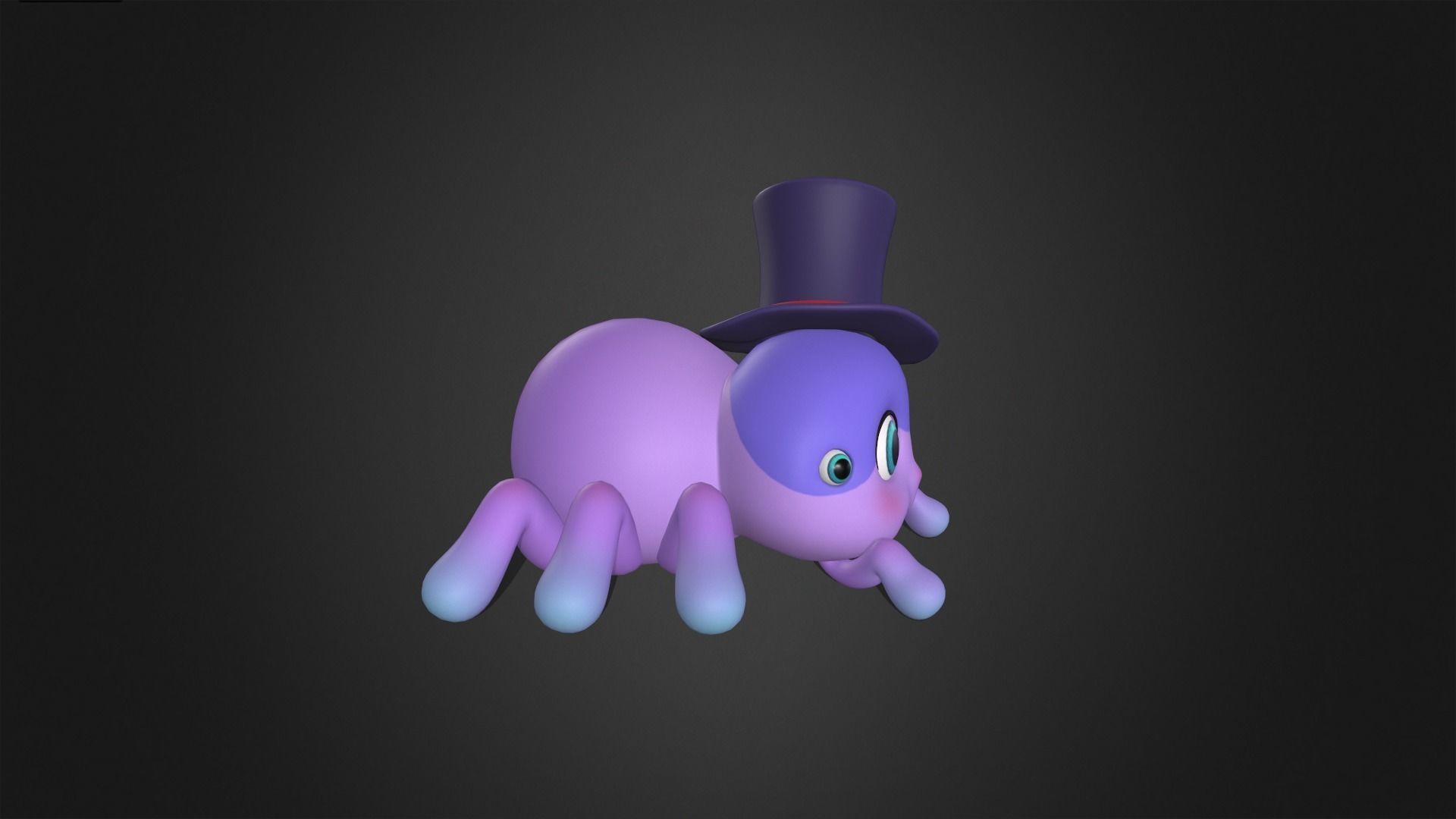 Asset - Cartoons - Animal - Cute Spider Rigged 3D model_4