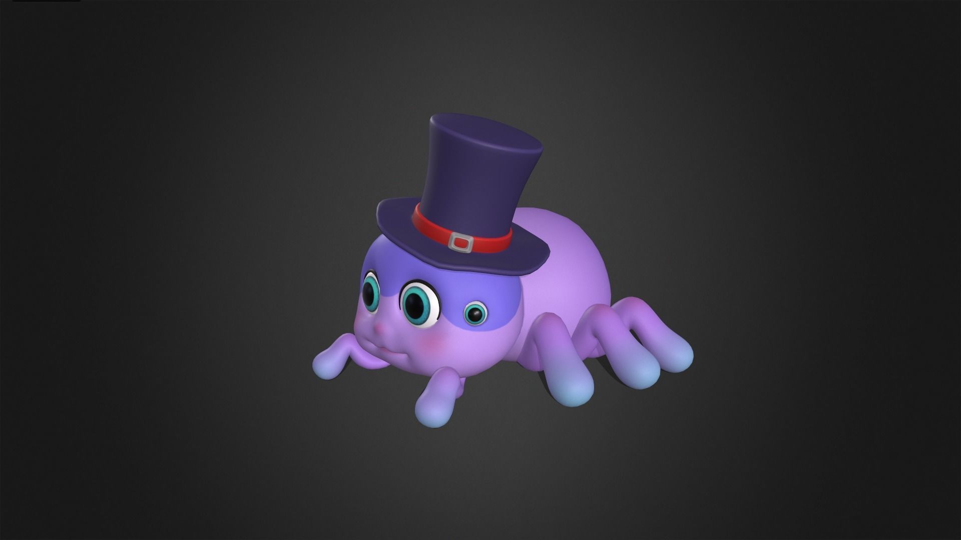 Asset - Cartoons - Animal - Cute Spider Rigged 3D model_14