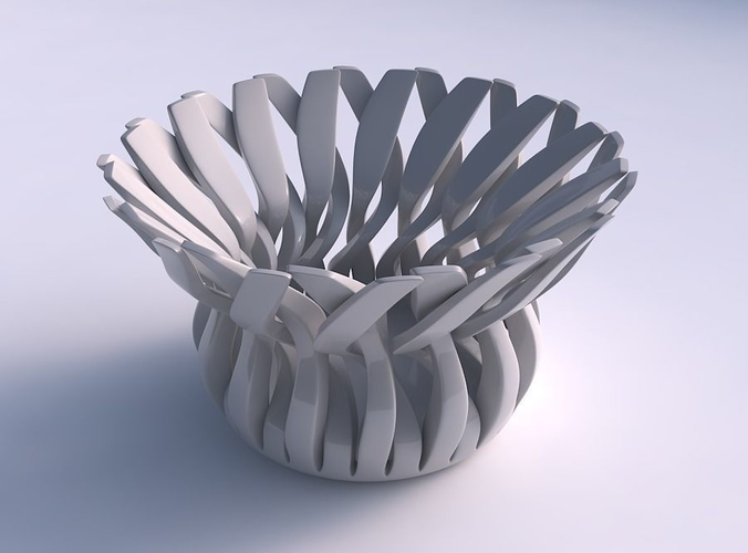 Bowl wide top with twisted sharp muscle structure tapered 2