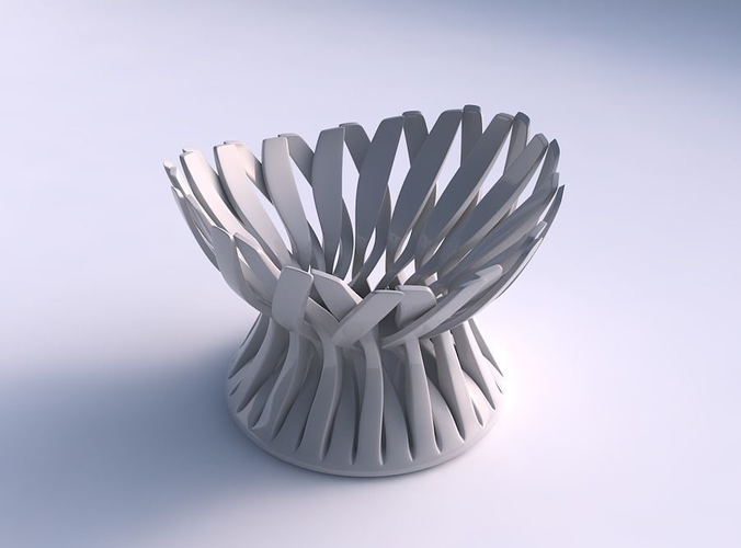 Bowl wide top with twisted sharp muscle structure streched top