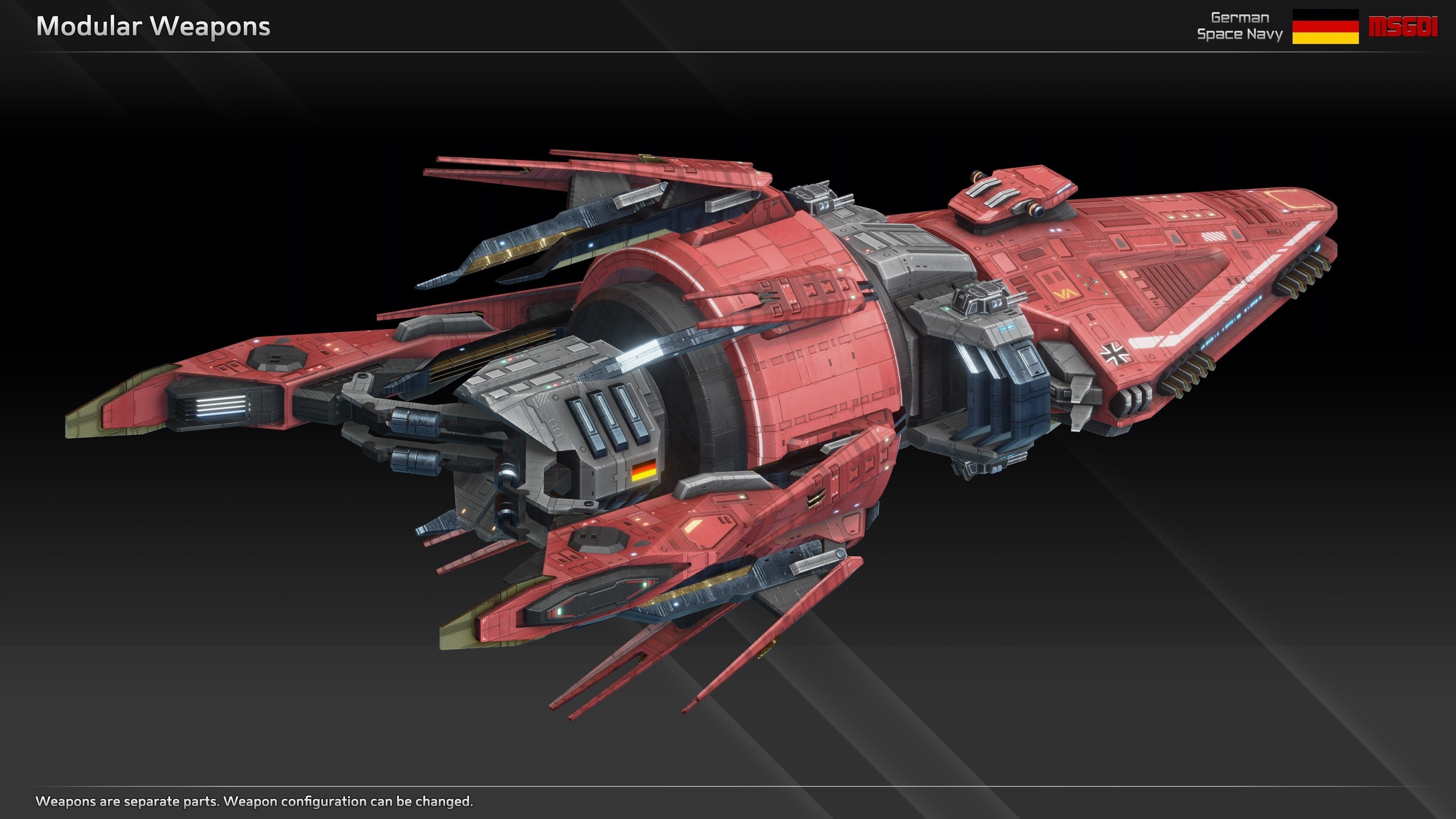 GSN Spaceship Einstein Class Science Cruiser Low-poly 3D model_5