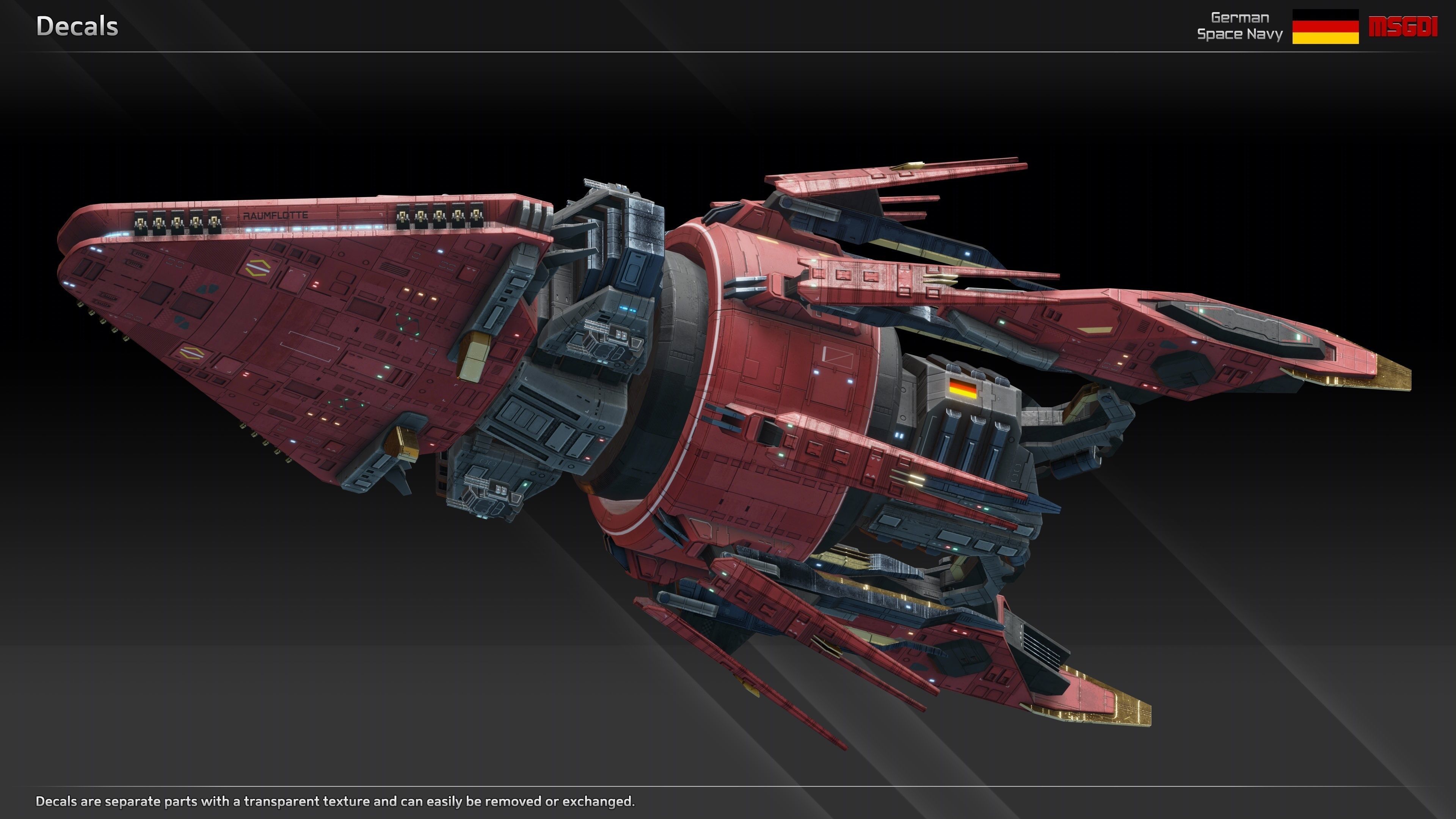 GSN Spaceship Einstein Class Science Cruiser Low-poly 3D model_7