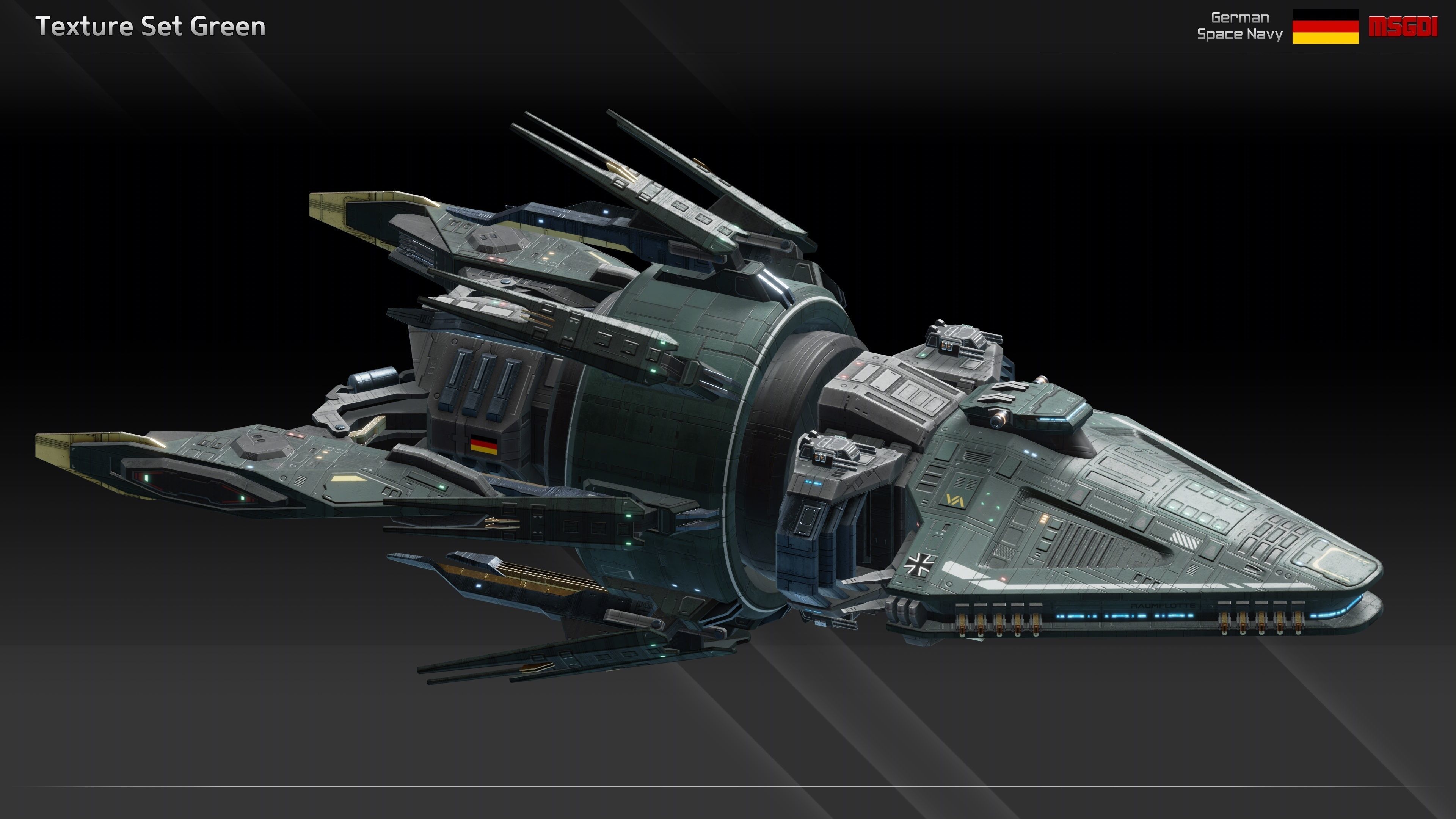 GSN Spaceship Einstein Class Science Cruiser Low-poly 3D model_10