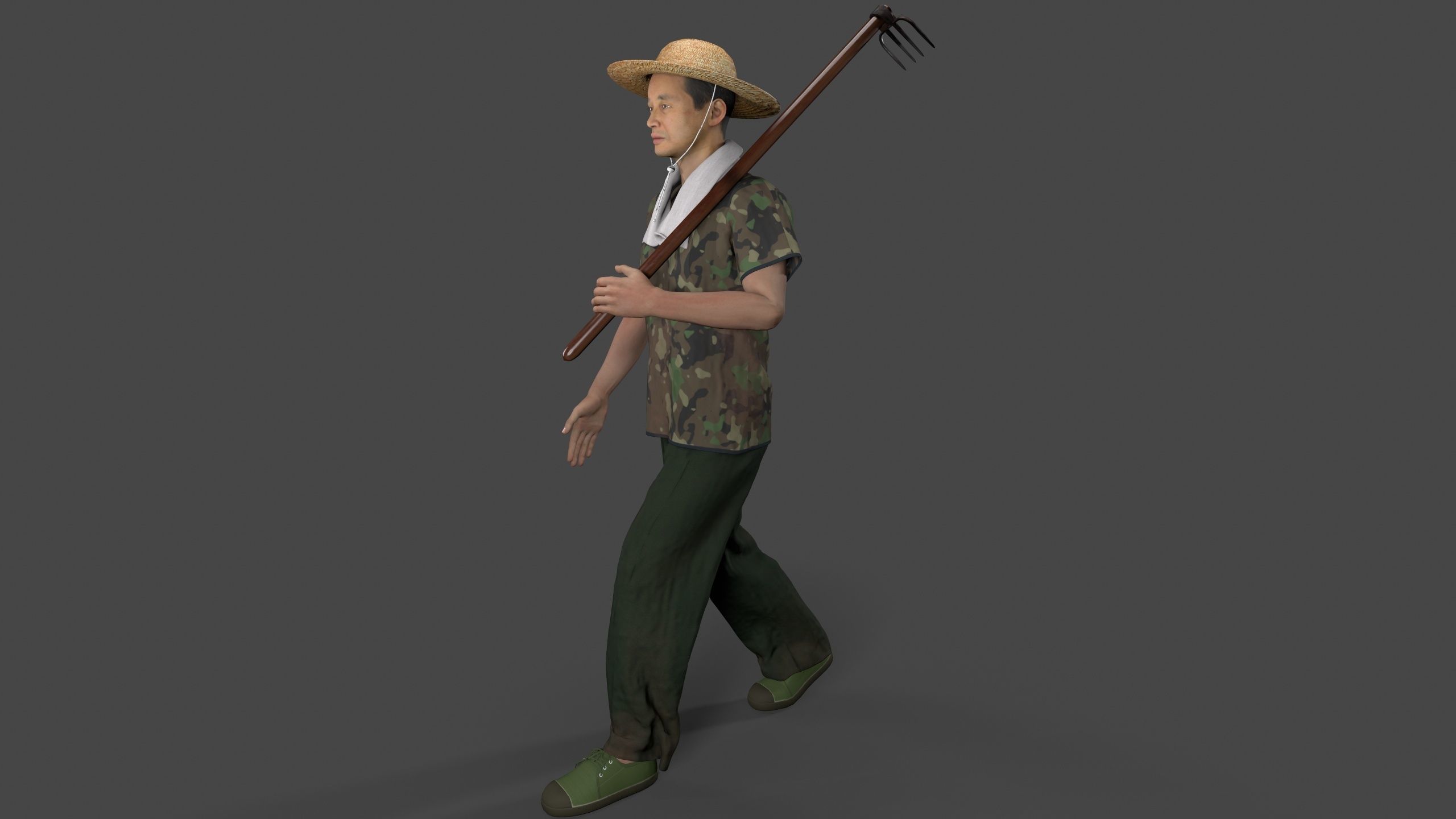 farmer avatar Low-poly 3D model_10