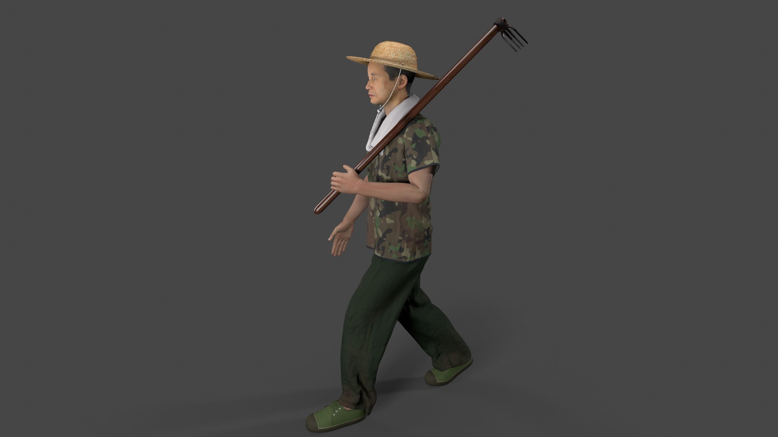 farmer avatar Low-poly 3D model_7