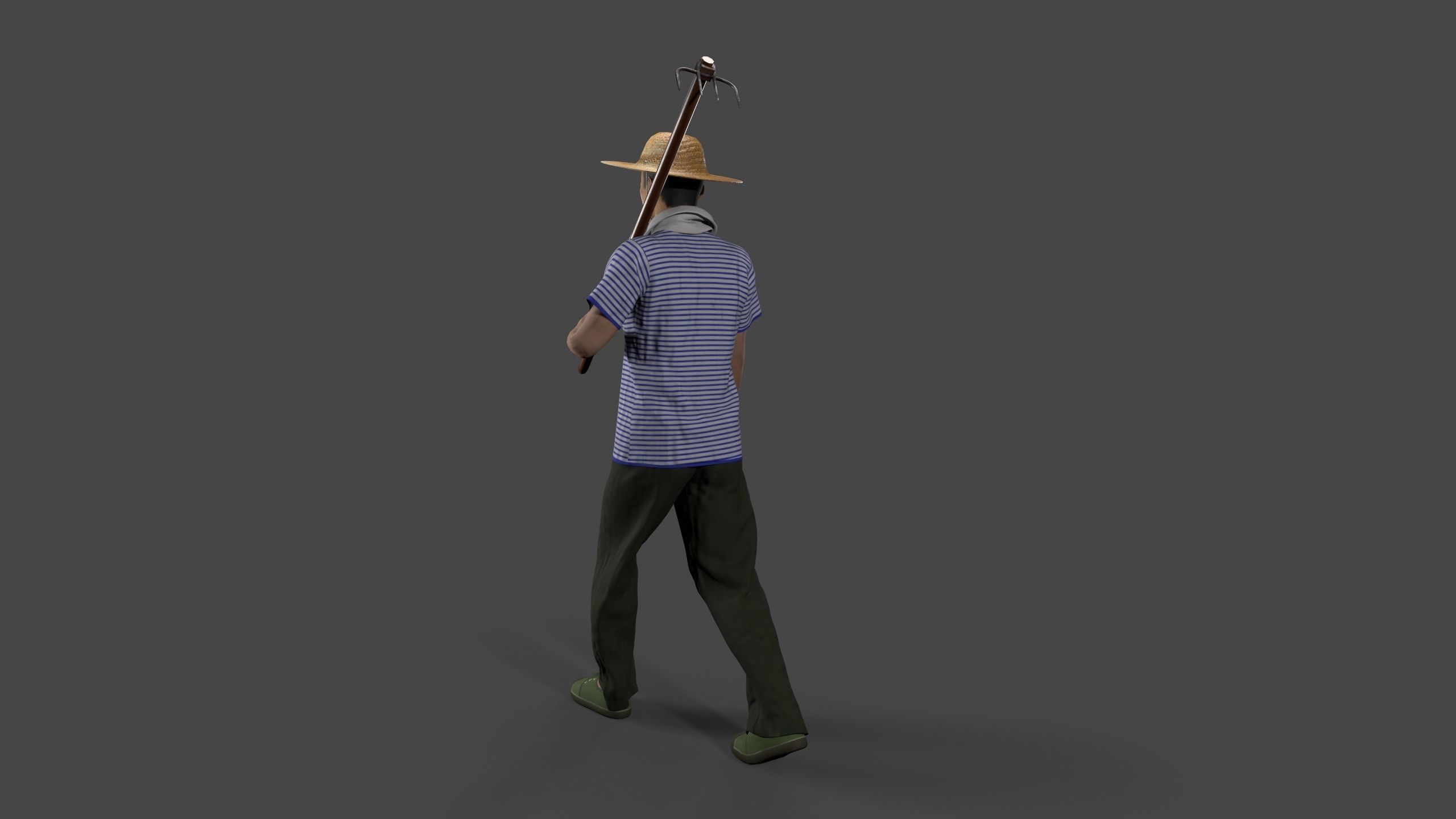 farmer avatar Low-poly 3D model_2