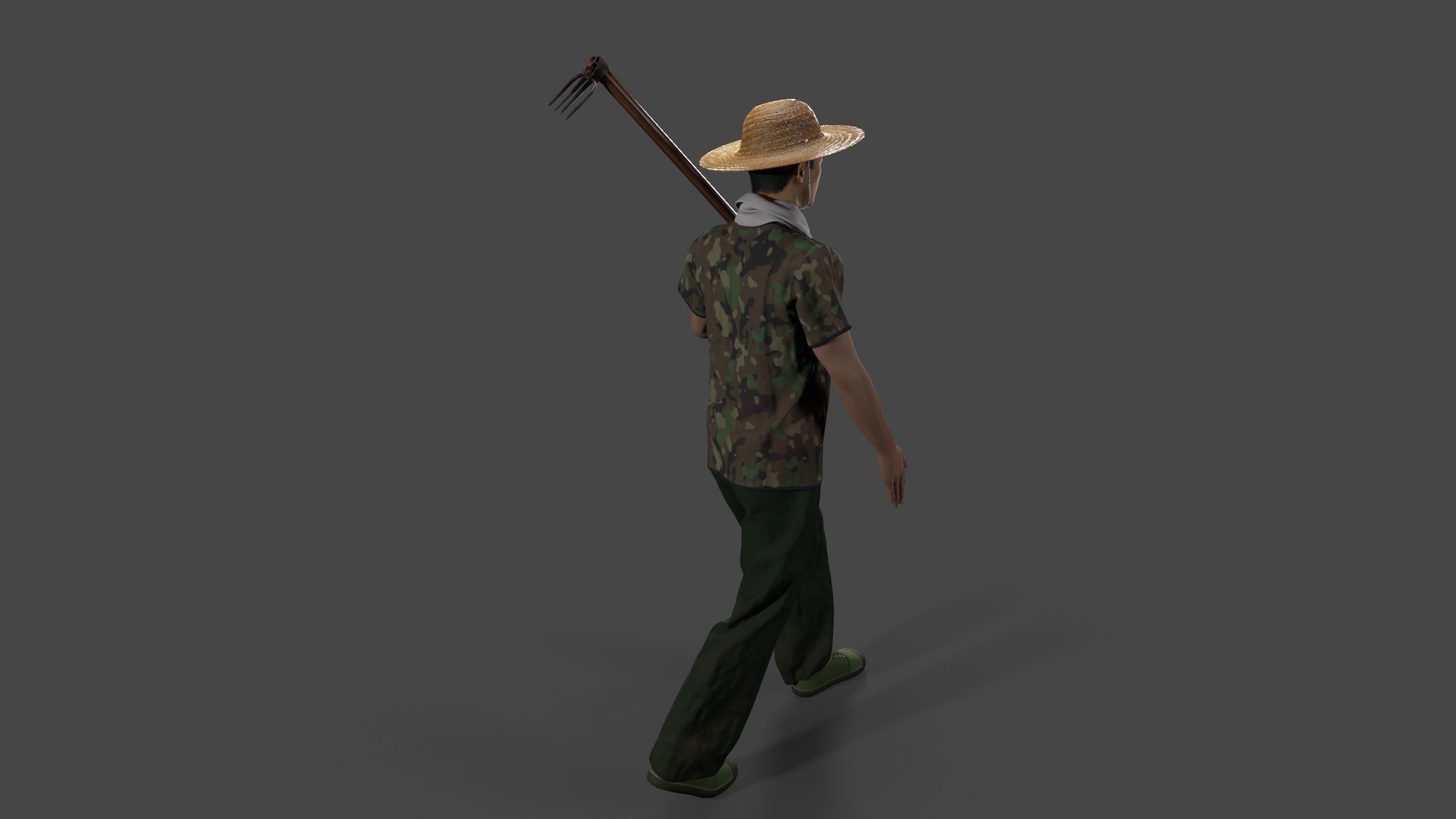 farmer avatar Low-poly 3D model_8