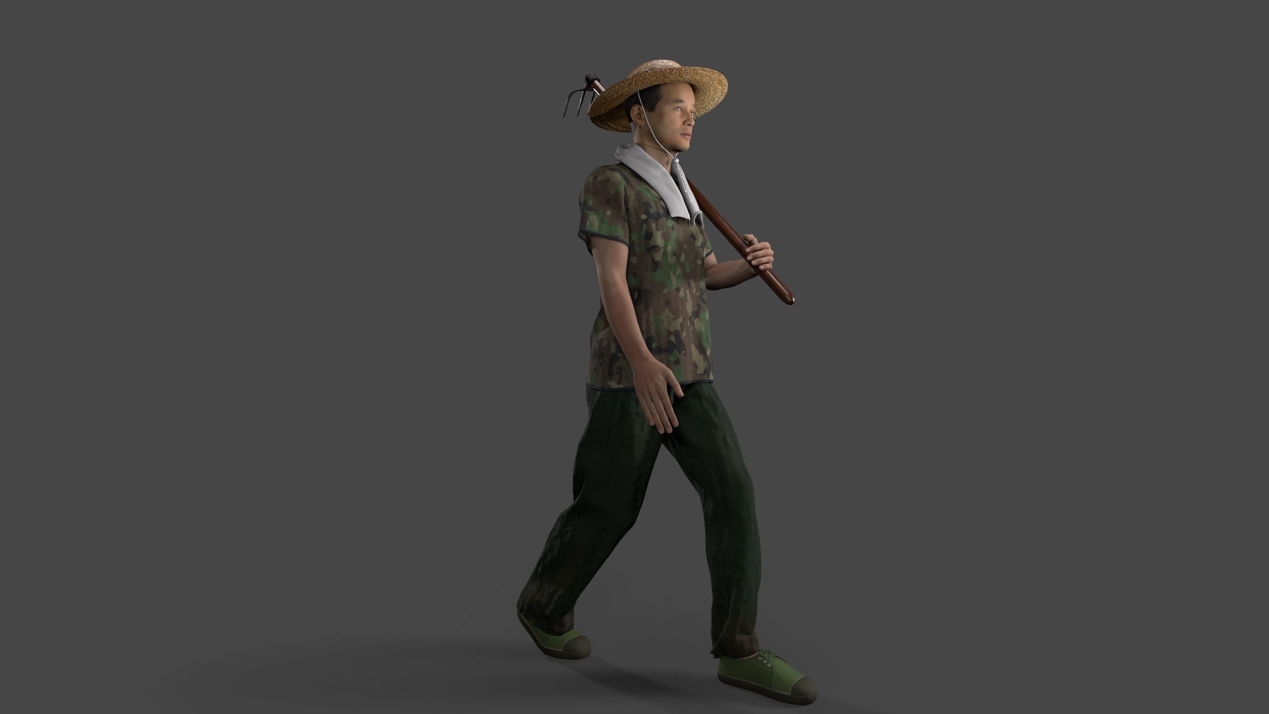 farmer avatar Low-poly 3D model_6