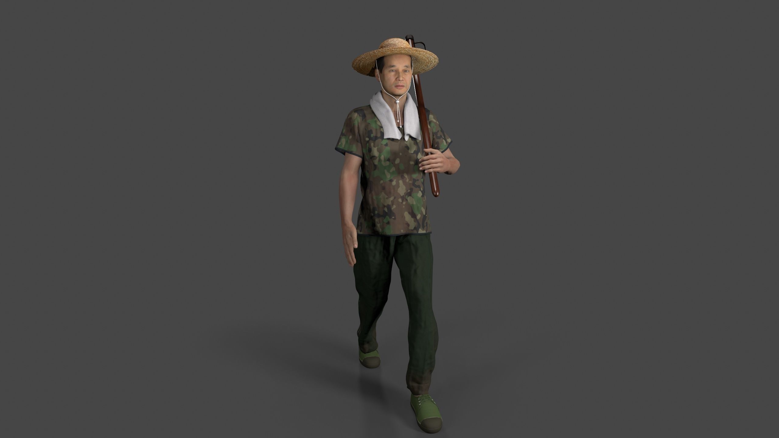 farmer avatar Low-poly 3D model_9