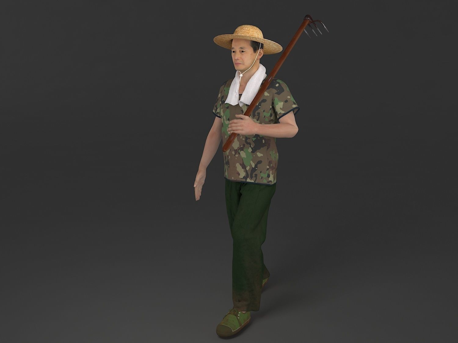 farmer avatar Low-poly 3D model_12