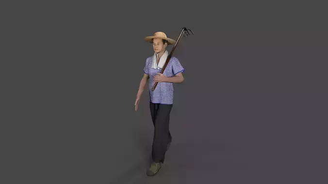 farmer avatar Low-poly 3D model