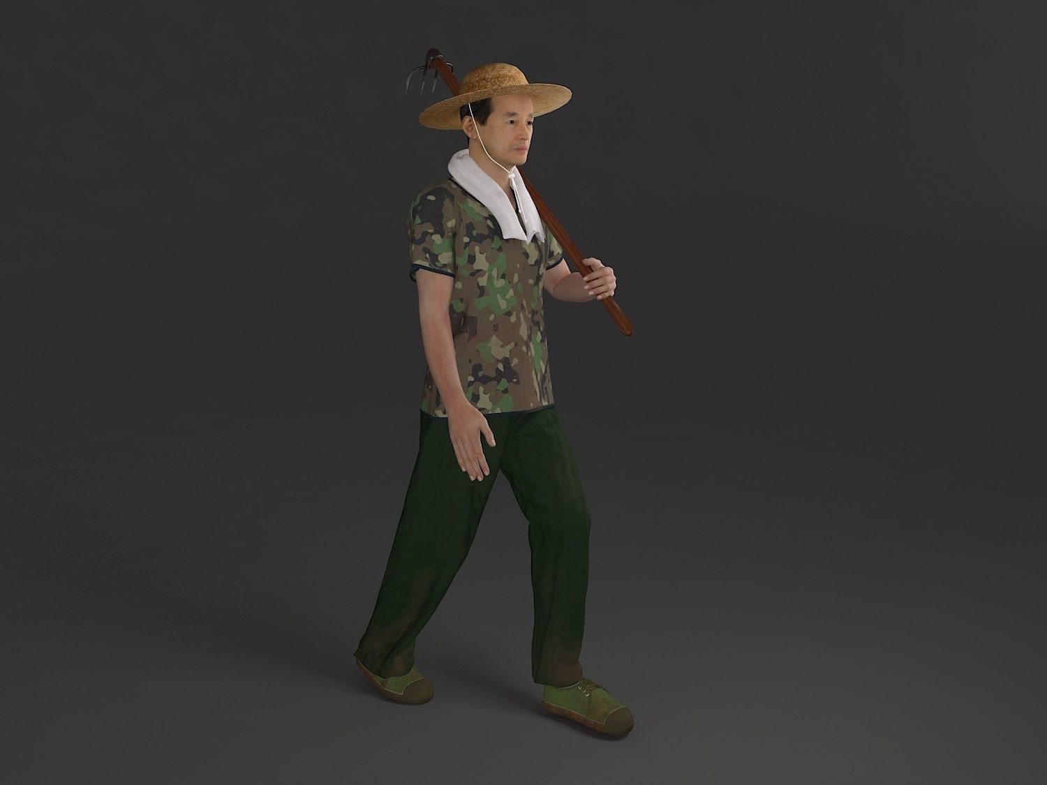 farmer avatar Low-poly 3D model_11