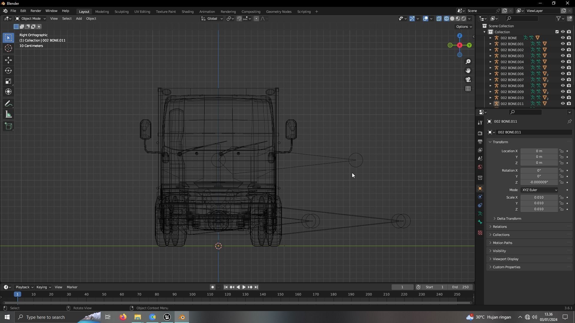 TRUCK ISUZU LOW POLY ready for unreal engine Low-poly 3D model_4