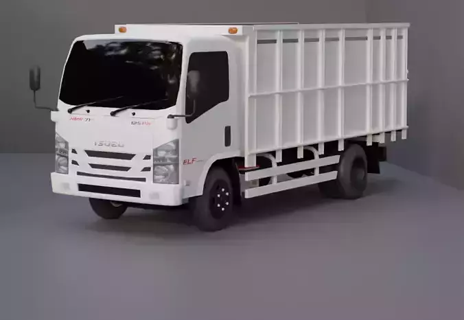 TRUCK ISUZU LOW POLY ready for unreal engine Low-poly 3D model