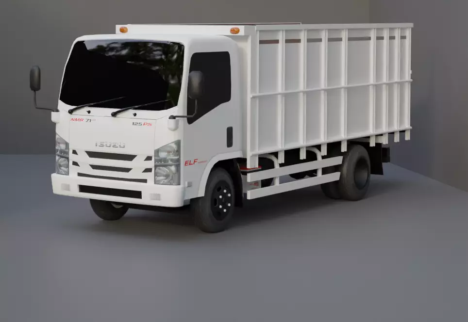 TRUCK ISUZU LOW POLY ready for unreal engine Low-poly 3D model_0